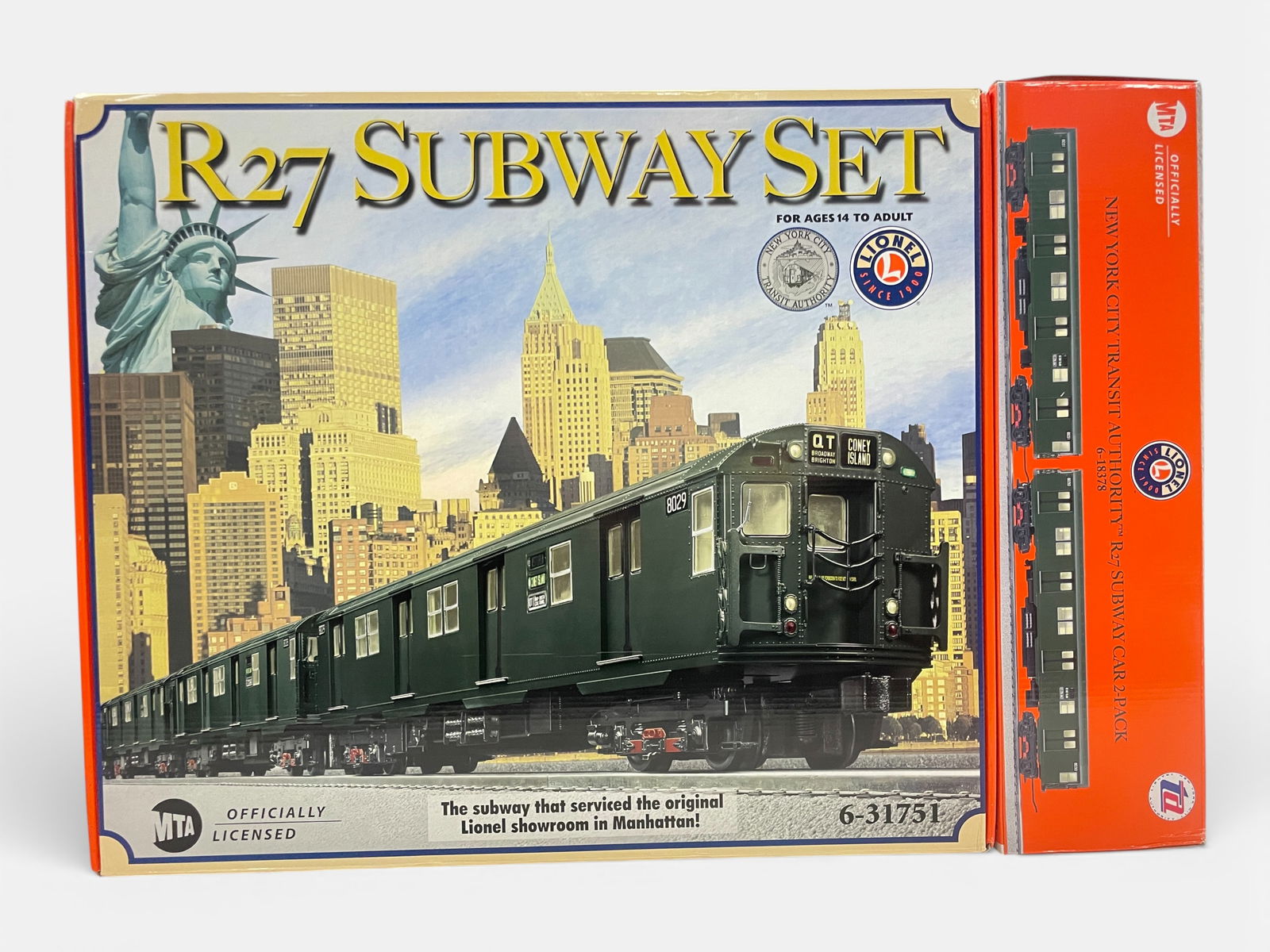 6-Car Lionel 31751 R27 Subway Set: 036. Nice 4-Unit set, power car equipped with Legacy Control with TMCC, Legacy RailSounds with TowerCom, CrewTalk and more, Odyssey II Controls and more. It appears new in boxes with Nice set box.