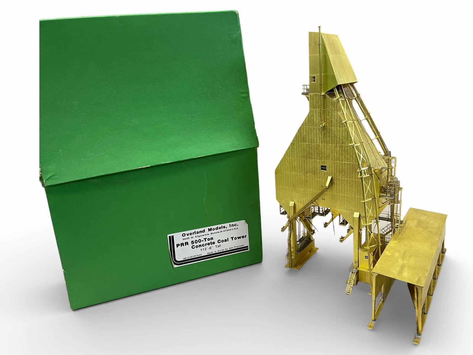 Overland Brass HO 500-Ton Cement Coal Tower: HO Gauge. Nicely detailed 10 story coal tower. Un painted, with box no insert. Shipping: Weiss Auctions offers full-service, in-house shipping for nearly all items in this auction. For a shipping quot