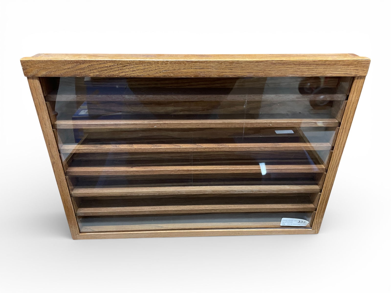 2 Oak Wall Display Cases - 2