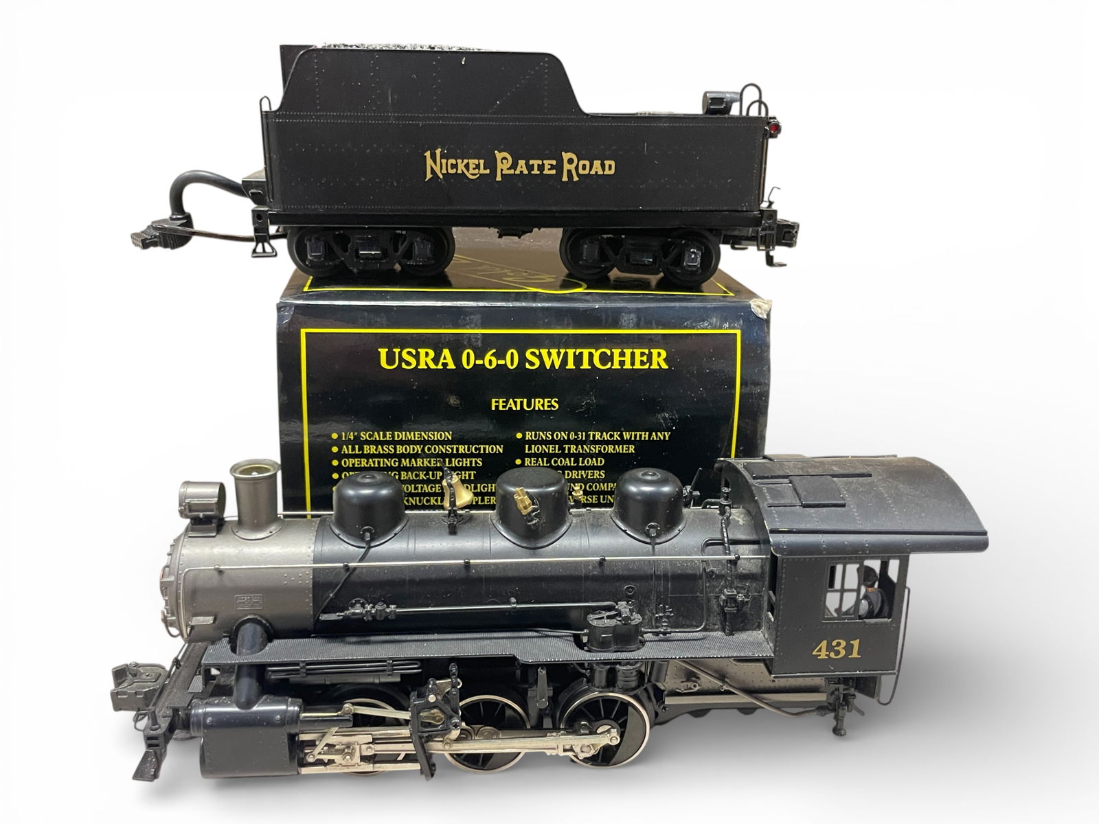 Weaver Brass O Gauge USRA PRR 0-6-0: Nice scale 0-6-0 with smoke, light and upgraded to ProtoSounds 2.0. It shows light use with box. ? From The Estate Collection of Joel Cane.Shipping: Weiss Auctions offers full-service, in-house