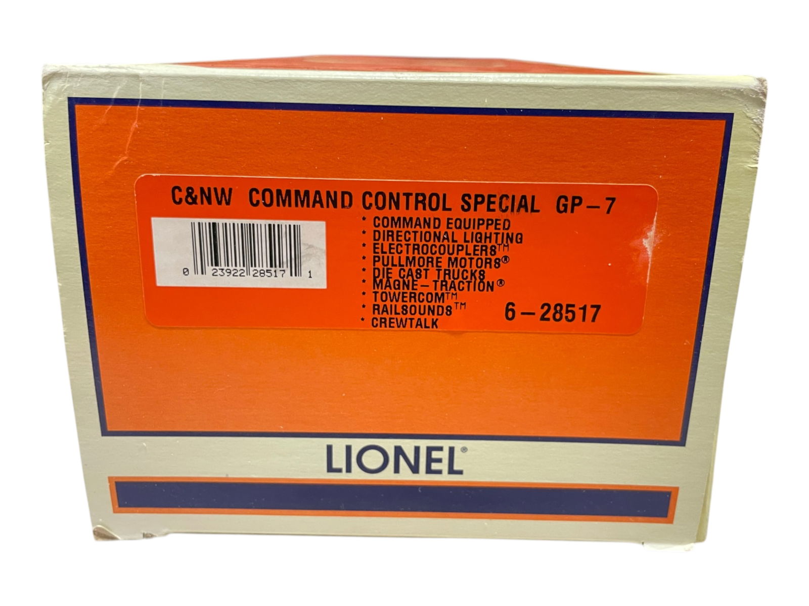 Lionel C&NW GP7 with Command: Nice dual motor GP with TMCC, RailSounds, CrewTalk & TowerCom. It shows light use with box.Shipping: Weiss Auctions offers full-service, in-house shipping for nearly all items in this auction. For a