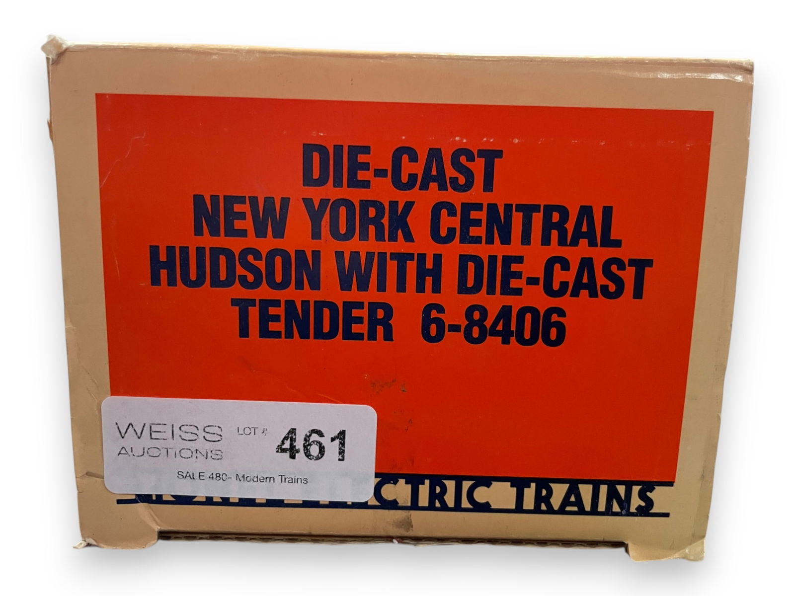 Lionel 8406 NYC Hudson: 1st reissue of Lionel 773, #783, now with Smoking stack & chests, SOS, light & whistle. It shows light run time with box.Shipping: Weiss Auctions offers full-service, in-house shipping for nearly all