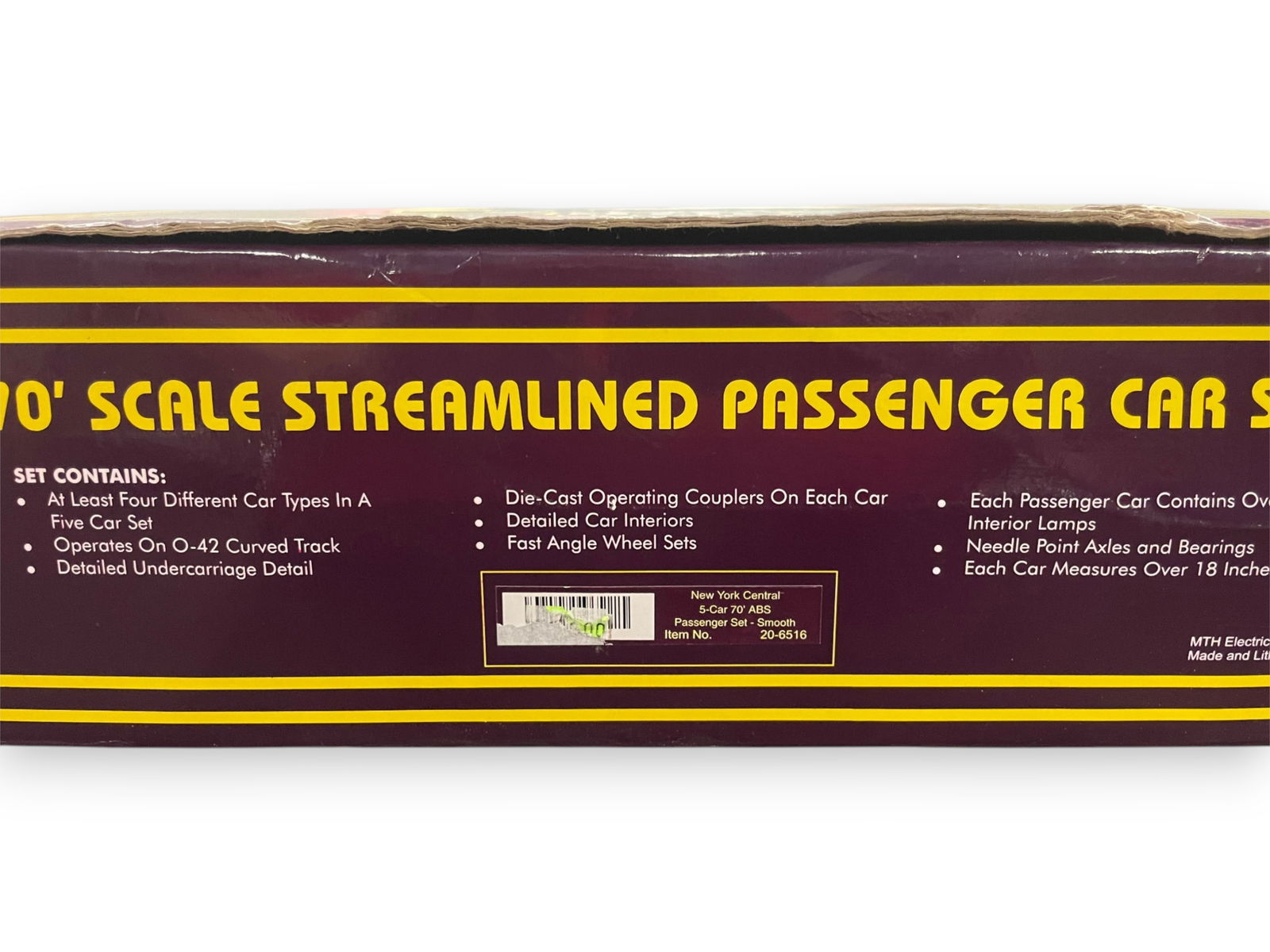 MTH 20-6516 NYC 5-Car Smooth Sides (1 of 3)