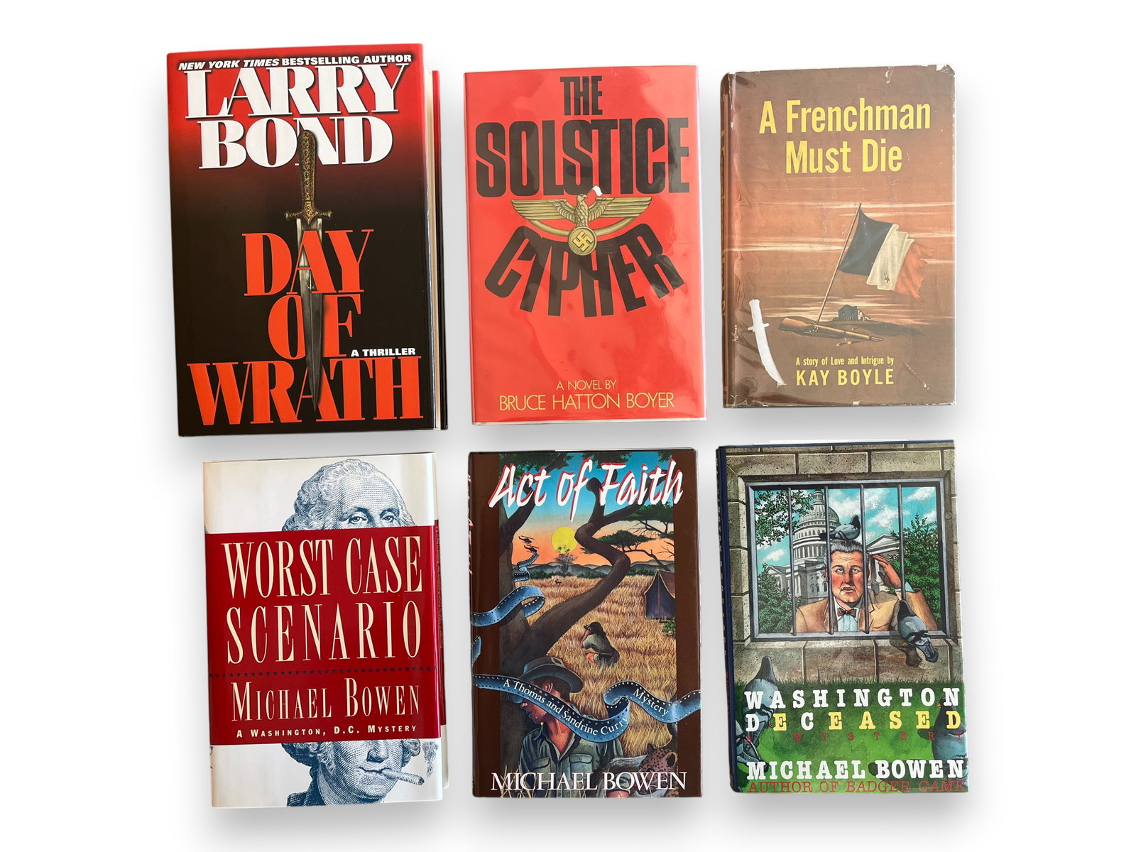 (19) Detective & Mystery Fiction, Letter B: Group of nineteen volumes of detective and mystery fiction by authors whose last names begin with the letter B. The lot includes first edition hardcovers in dust jackets, along with advanced proof cop
