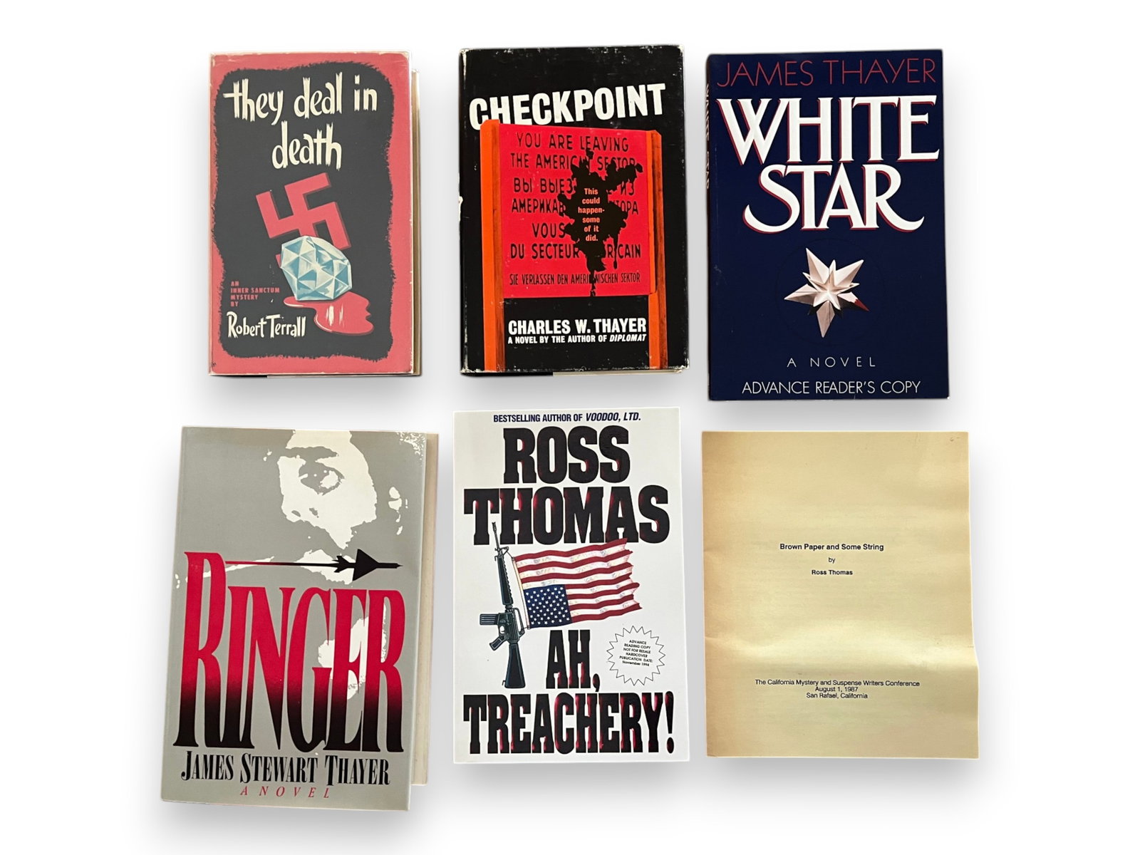 (29) Thriller First Editions Lot: Group of twenty-nine thrillers including first editions and proofs. Three signed first editions. From the Otto Penzler Collection Shipping: Weiss Auctions offers full-service, in-house shipping for