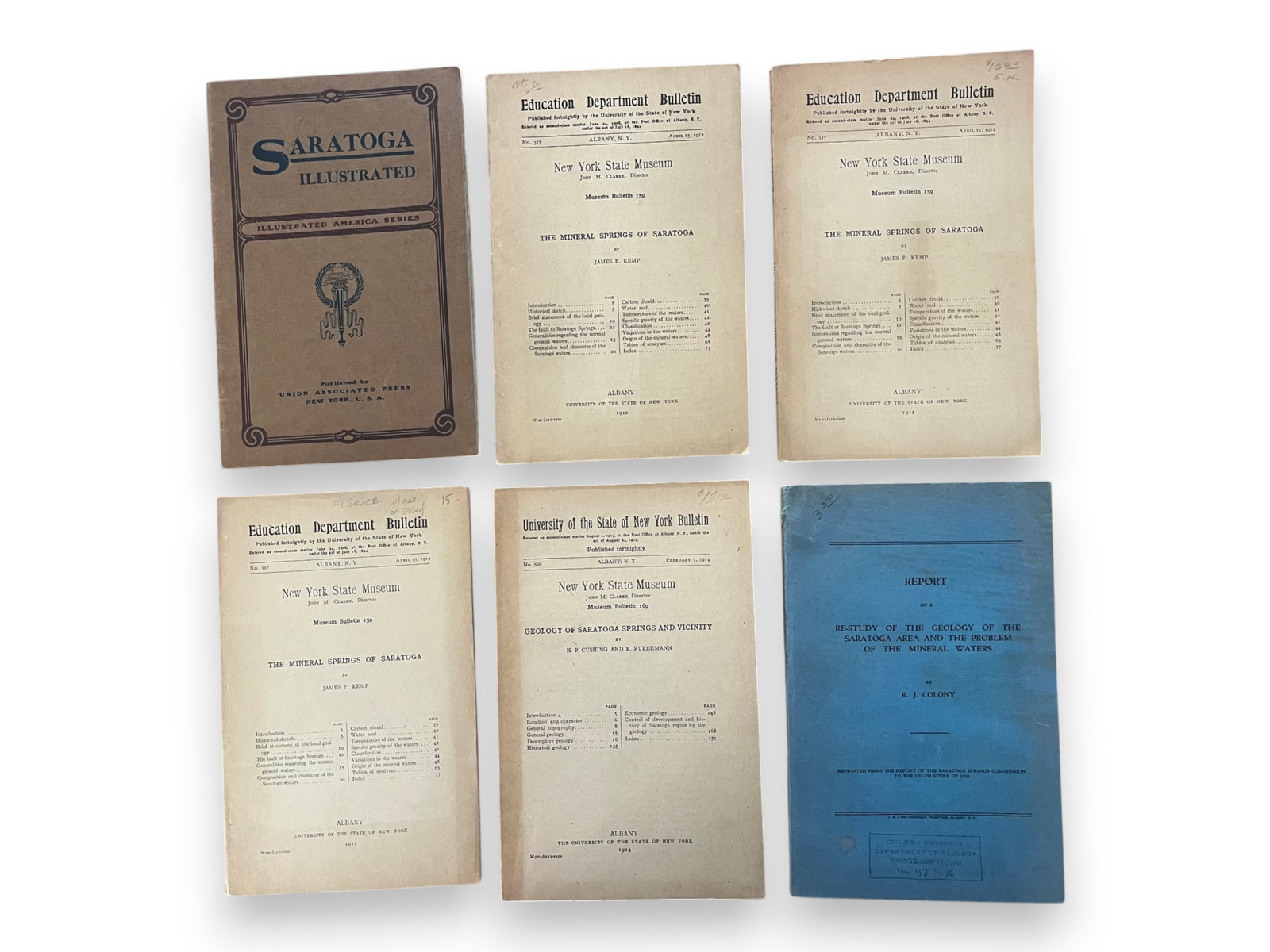 (25) Volumes Relating to Saratoga Springs N.Y.: Lot includes Hard Cover Volumes, Books in Wraps, Pamphlets etc. 19th-20th century. See images for details.From the Collection of James Dorsey noted Saratoga Historian. Shipping: Weiss Auctions