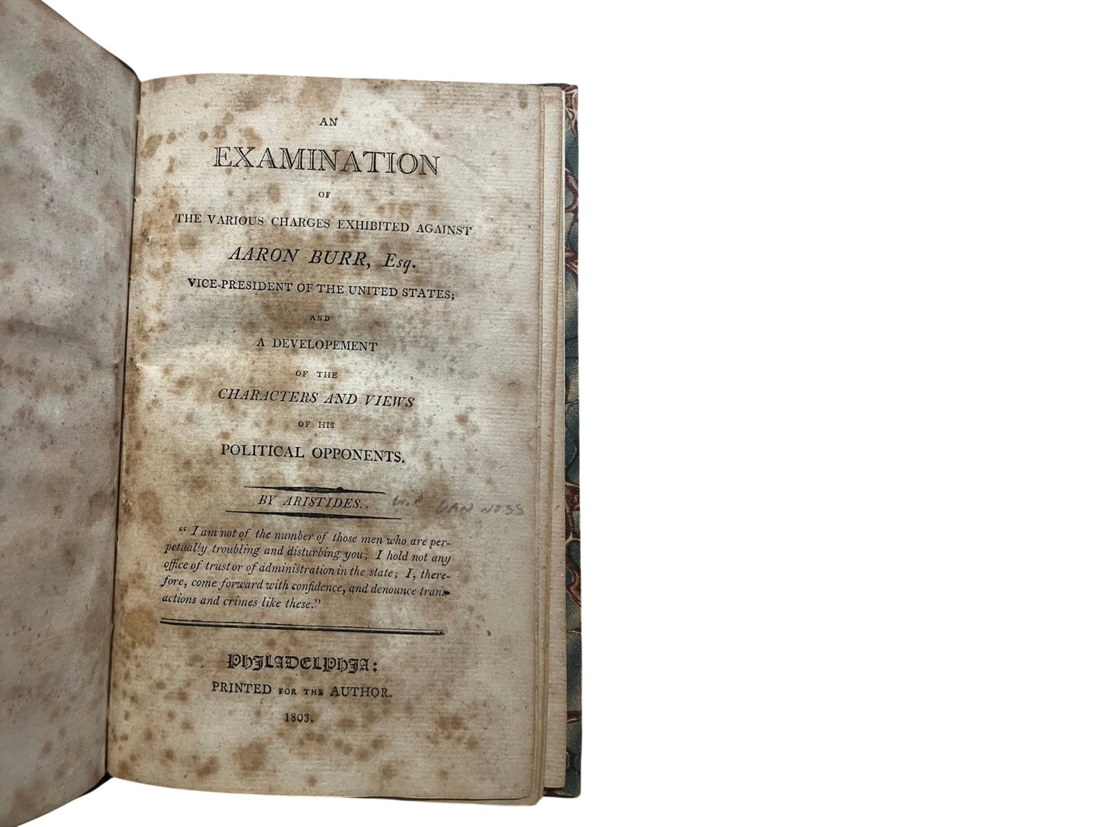 Van Ness Aaron Burr Americana 1803 (1 of 2)