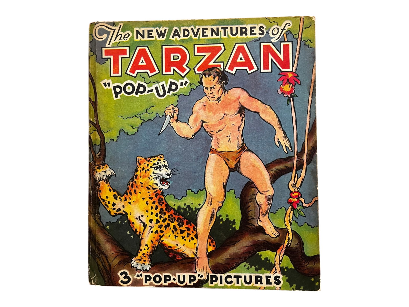 Tarzan Pop-Up 1935: The New Adventures of Tarzan Pop-Up, Blue Ribbon Publishing, New York, 1935. Pictorial decorated boards. Fine copy with some spine wear. Three interior pop-ups fresh, clean, and in perfect working