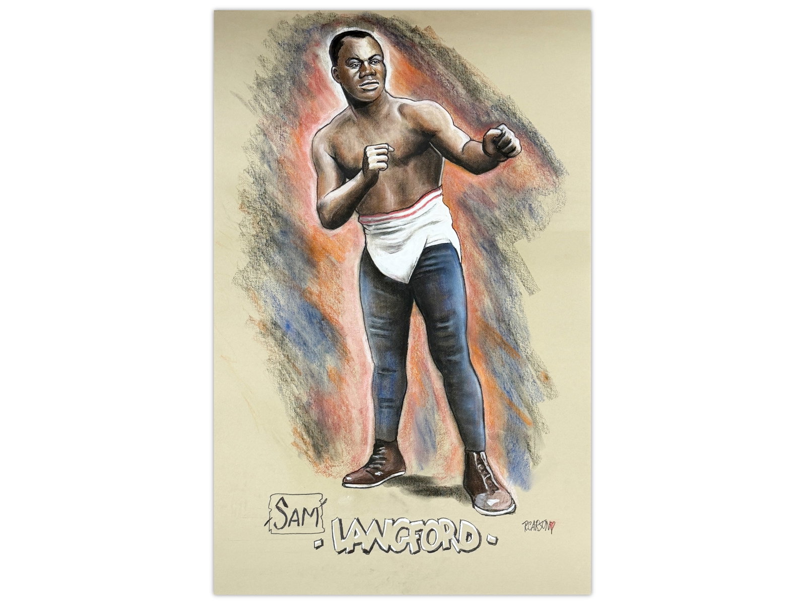 Sam Langford Original Pastel by Robert Carson (1 of 1)