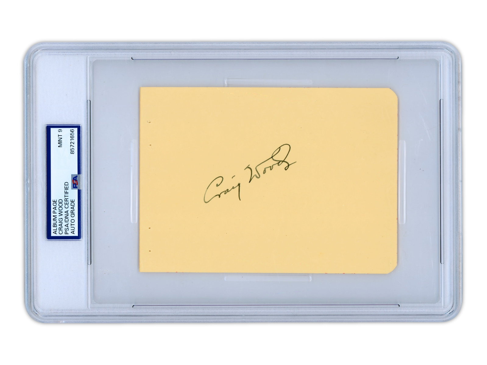 Craig Wood Signed Album Page - PSA/DNA: Vintage album page signed by Craig Wood. A scarce autograph from the Hall of Fame golfer, Wood was one of the most important players of his era and is best remembered for winning both the Masters and 