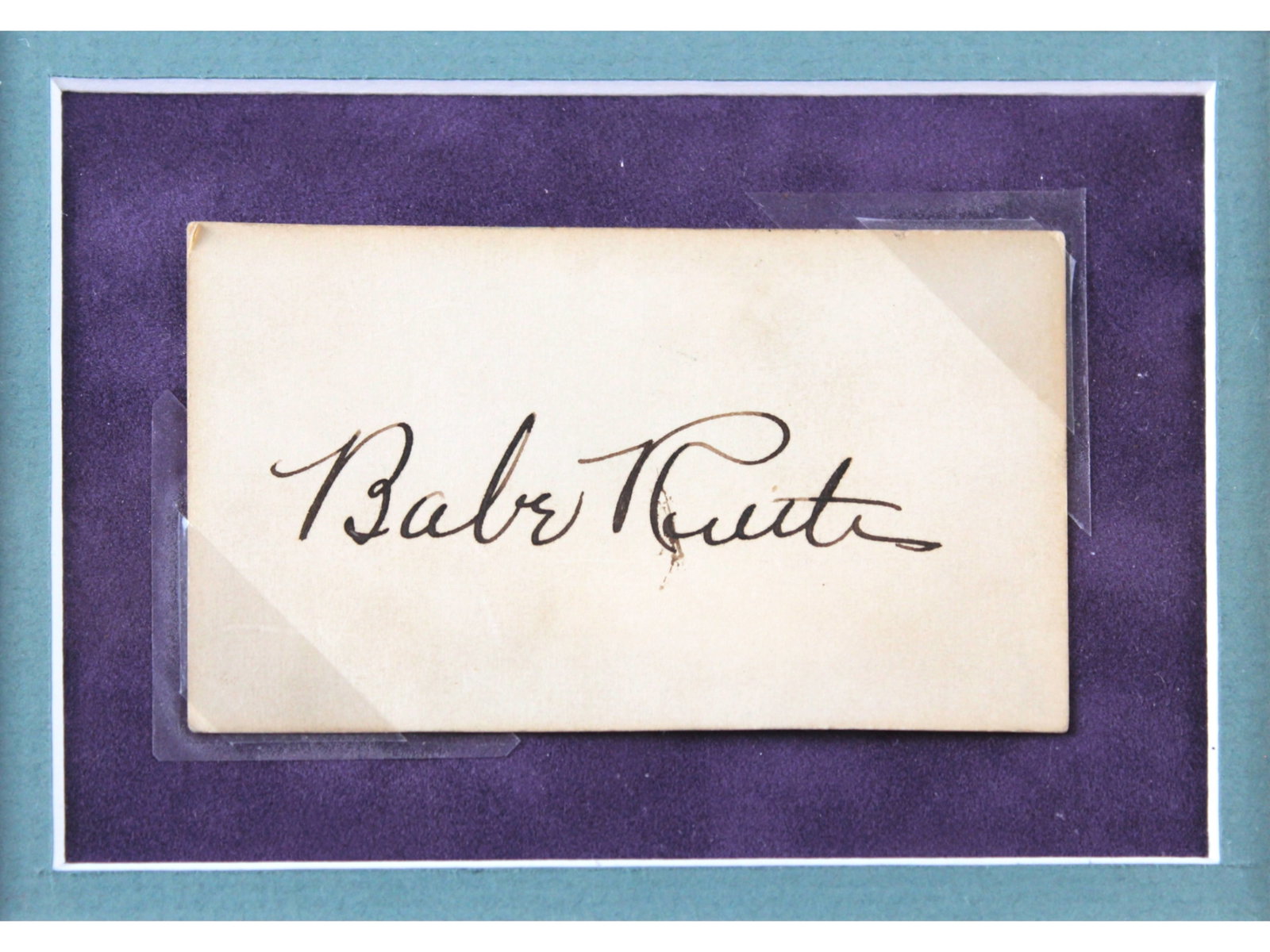 Babe Ruth Signed Cut with Display - JSA - 3