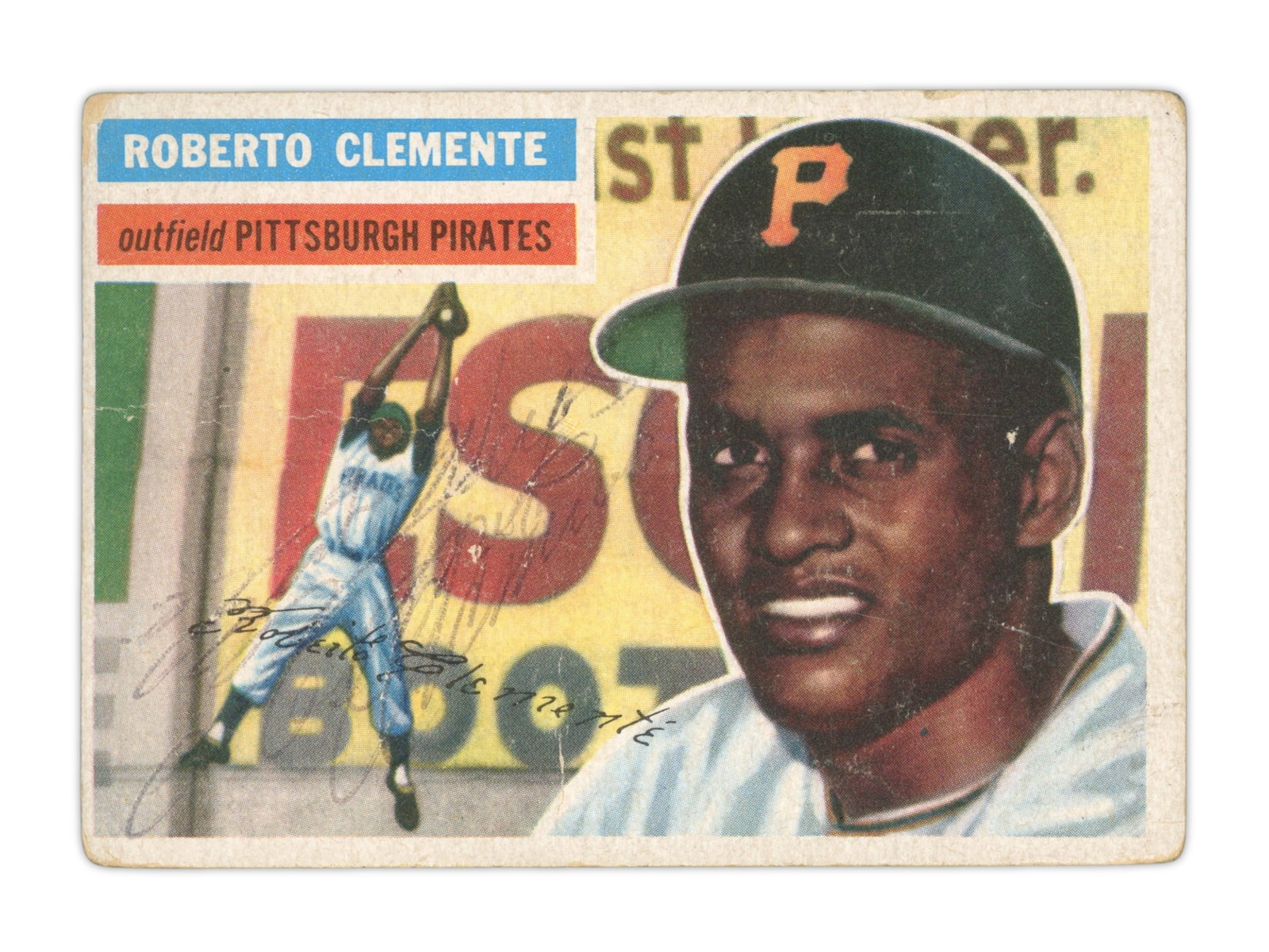 1956 Topps Roberto Clemente Signed Card - JSA (1 of 3)