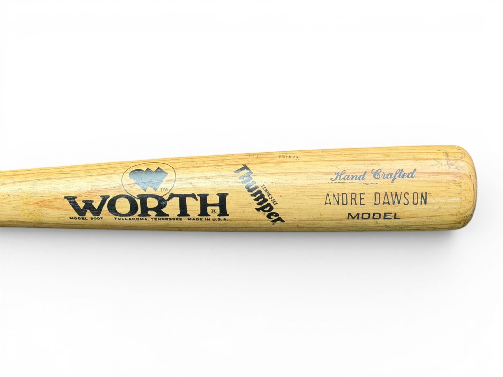 Andre Dawson Game Used Signed Worth Bat - 3