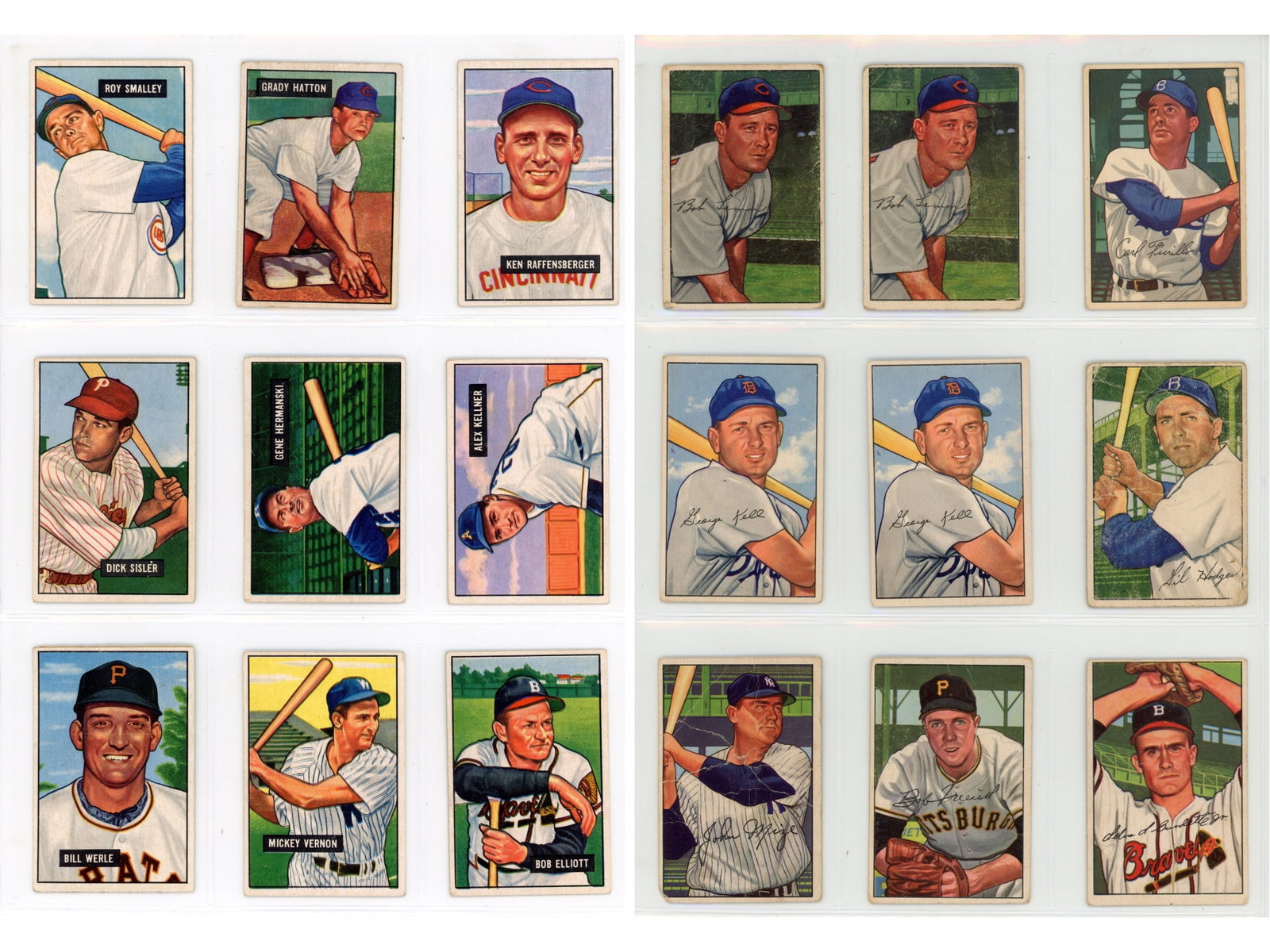 1951-1954 Bowman Baseball Card Lot: 1951, 1952, and 1954 Bowman Baseball card lot. Lot consists of all commons, however there a few key cards including 1952 Bowman Bob Lemon (HOF), Carl Furillo (HOF), George Kell (HOF), Gil Hodges (HOF)