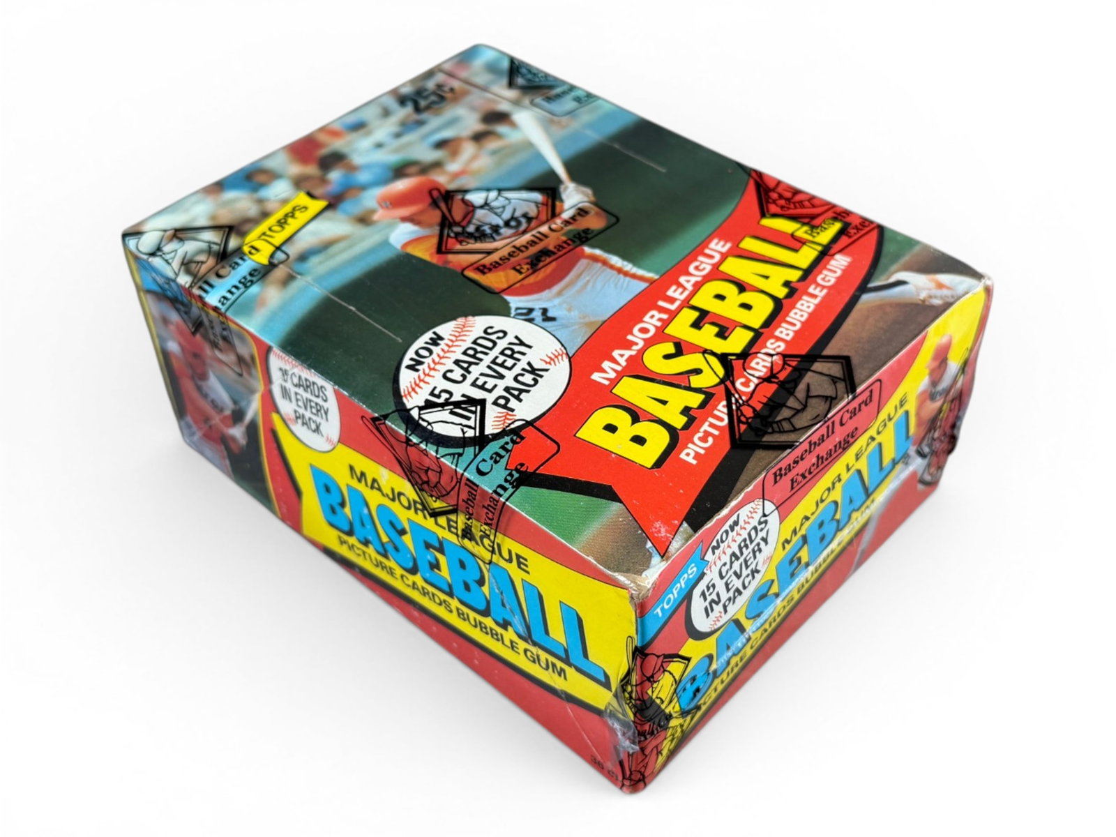 1980 Topps Wax Box (36 Packs) - BBCE: 1980 Topps baseball 25-cent wax box containing 36 unopened packs, authenticated and factory sealed by BBCE (Baseball Card Exchange). Each pack includes 15 cards. Key rookie year for Rickey Henderson w