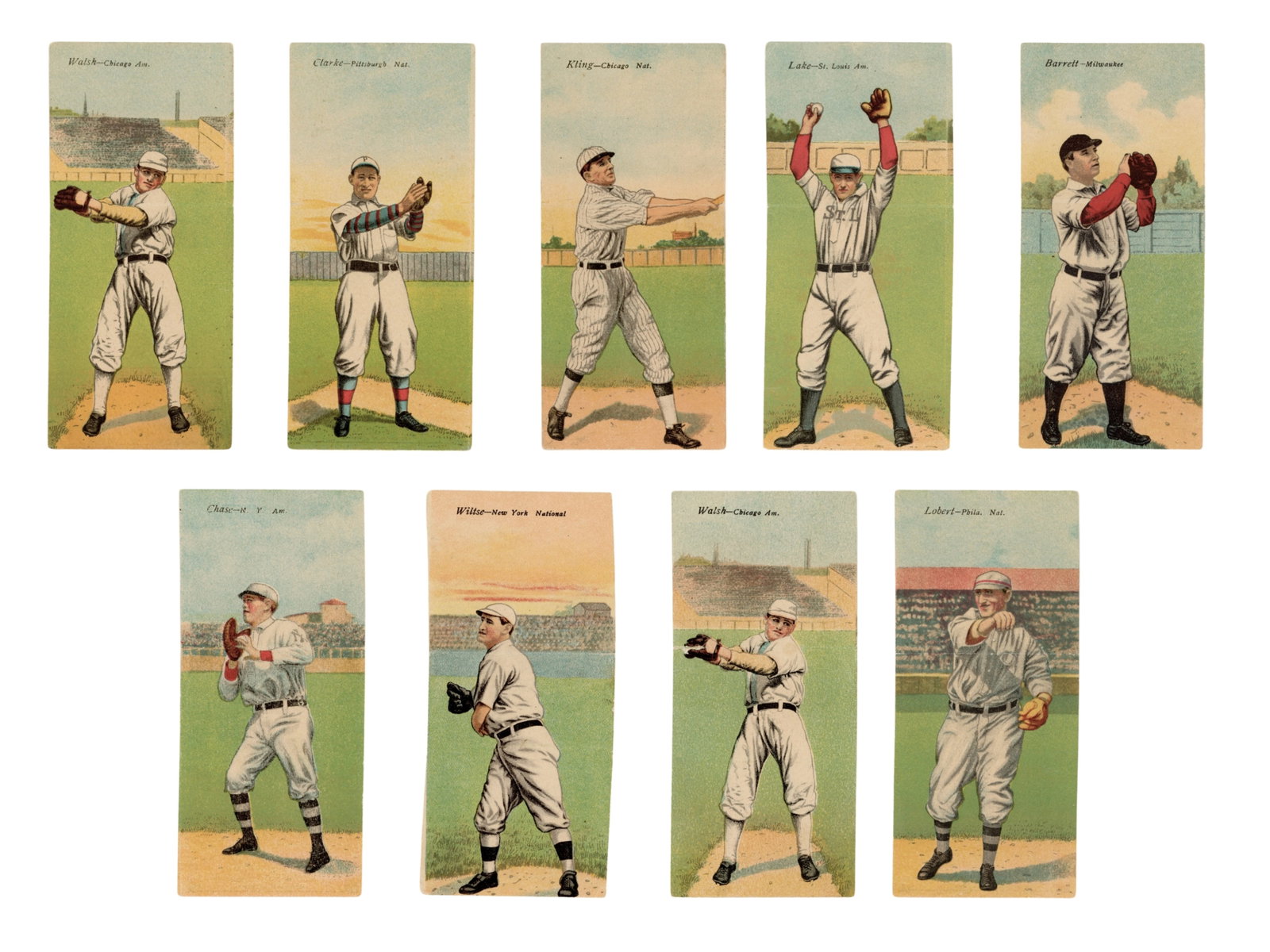 (9) 1911 T201 Mecca Double Folders (1 of 2)