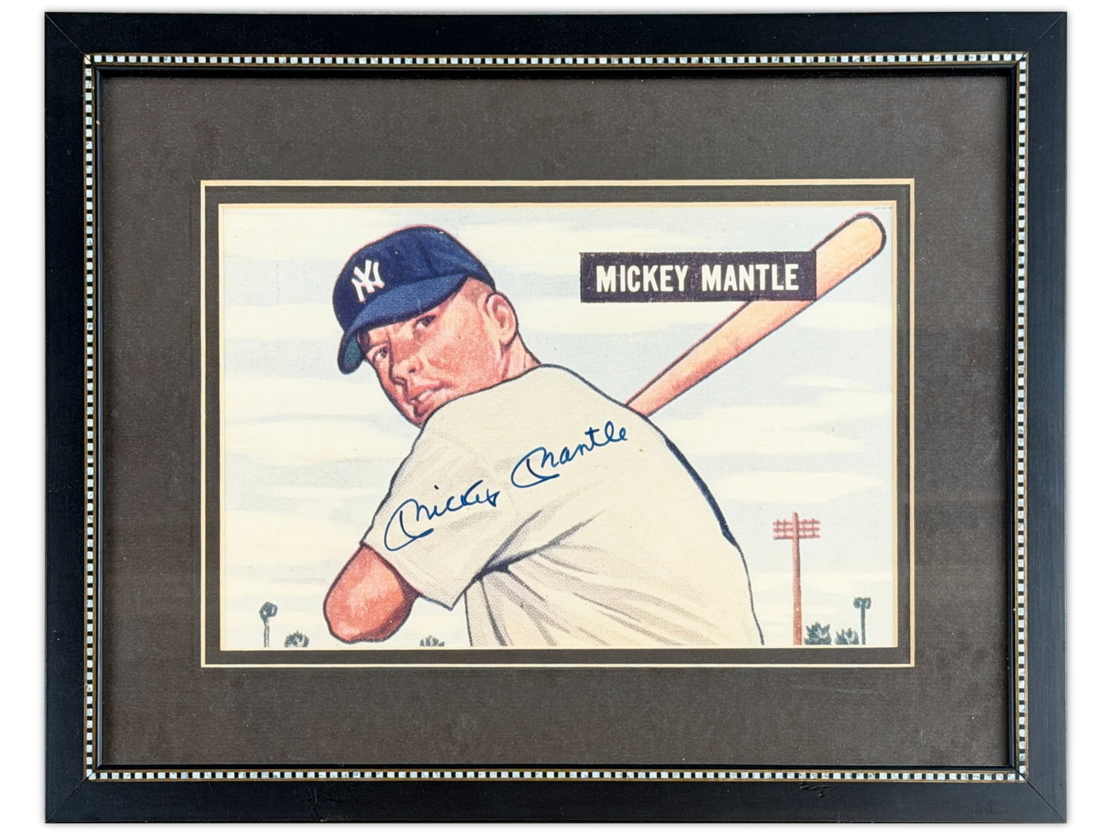 Mickey Mantle Signed 1951 Bowman Print (1 of 1)