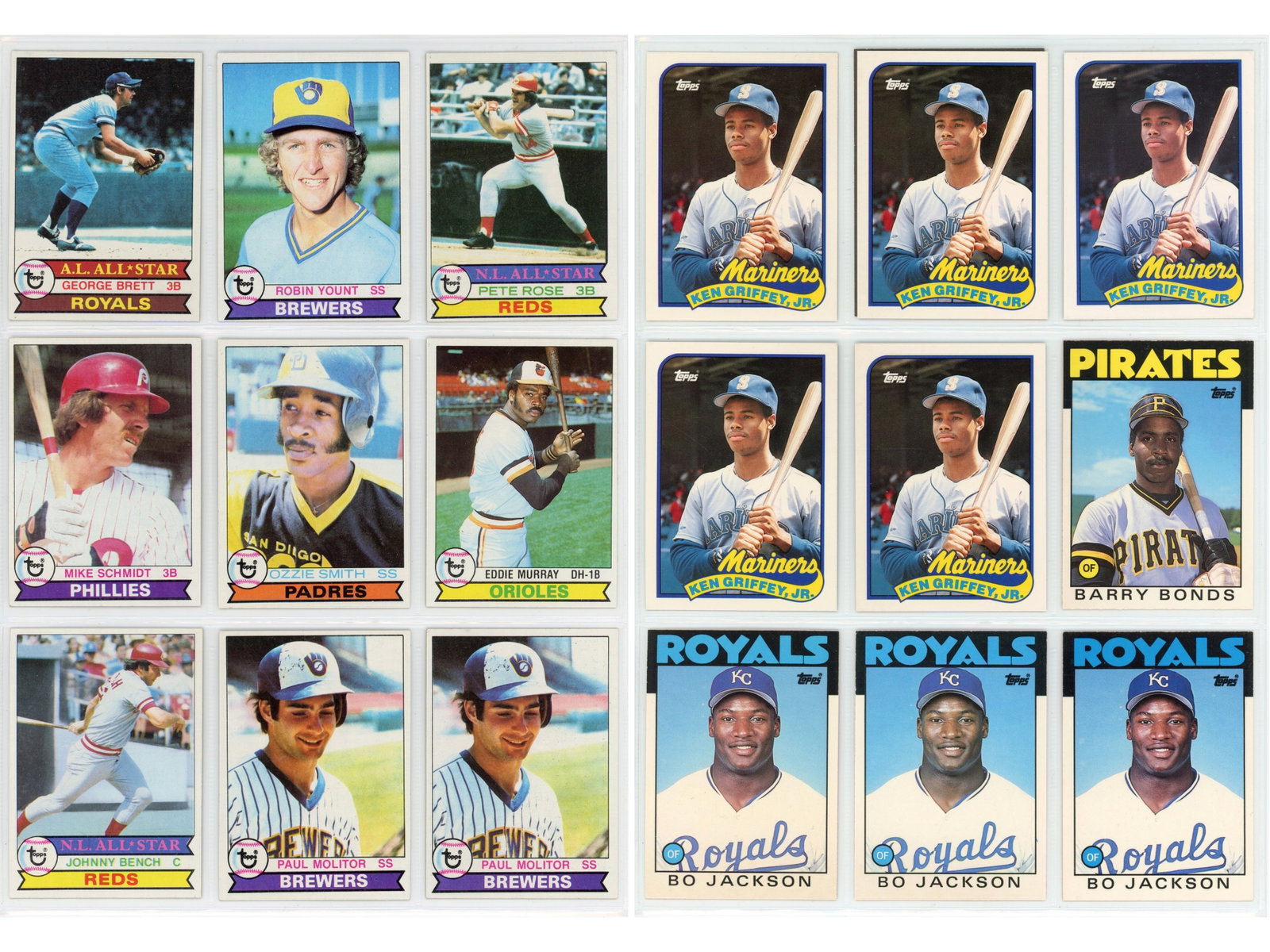 Baseball Star Card Lot with Rookies & Hall of Famers: Offered is a lot of Baseball cards ranging from 1979-1990 containing many Hall of Famers and Rookie Cards. All cards are in high grade condition. Some key highlights include multiple rookie cards of K