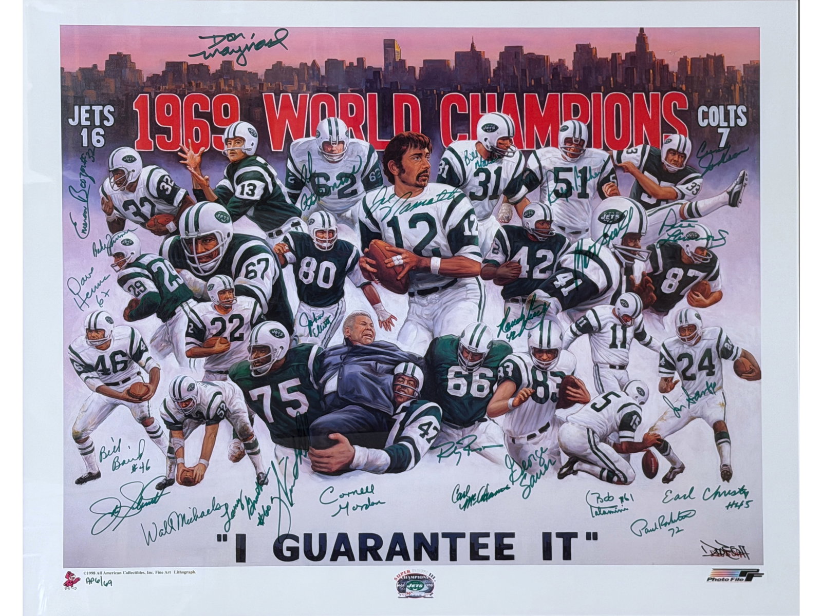 1969 Jets Team Signed Lithograph - 2