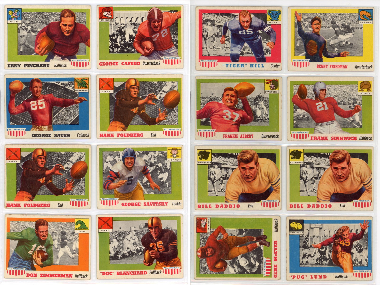 1955-56 Football Lot, Topps All American & Bowman (1 of 4)