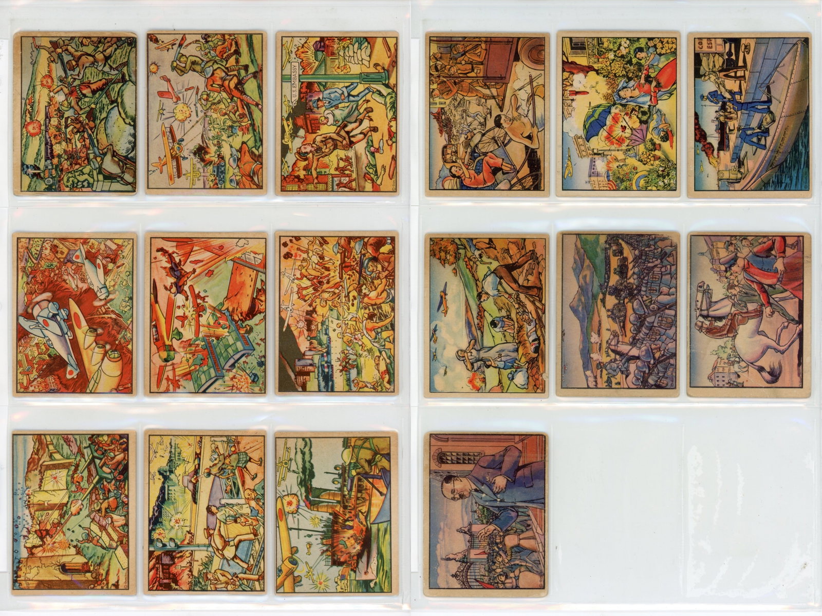 1938 R69 Horrors of War Near Complete Set: 1938 R69 Gum Inc. Horrors of War near complete set consisting of 279 of 288 cards. Missing numbers 235, 244, 277, 278, 280, 281, 283, 284, 285, 286, and 287. Mixed conditions; ungraded. Shipping: Weis