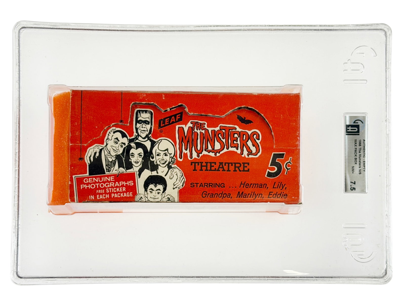1966 Leaf Munsters Theatre Wax Box GAI 7.5 (1 of 2)