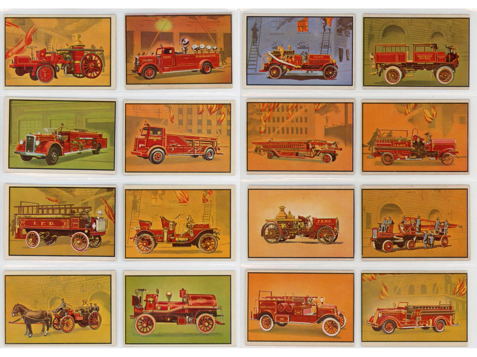 1953 Bowman Firefighters (3) Partial Sets - 3