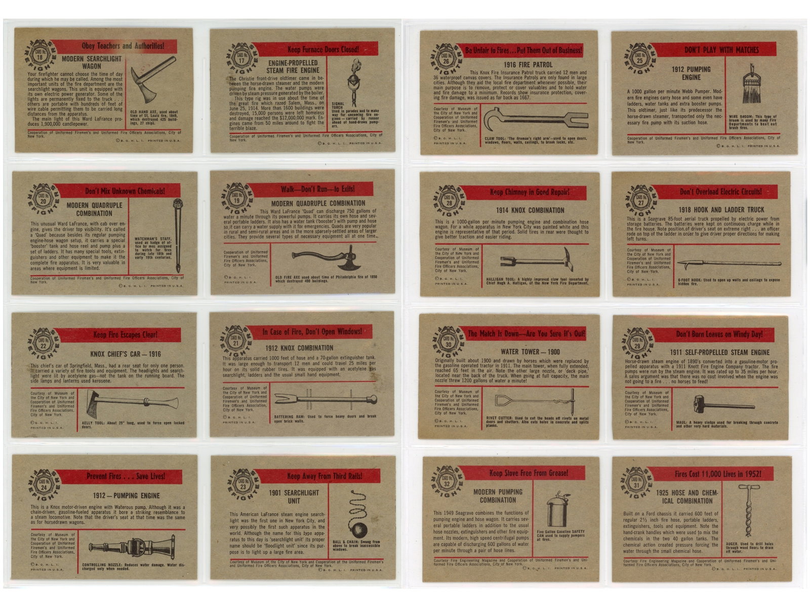 1953 Bowman Firefighters (3) Partial Sets - 4