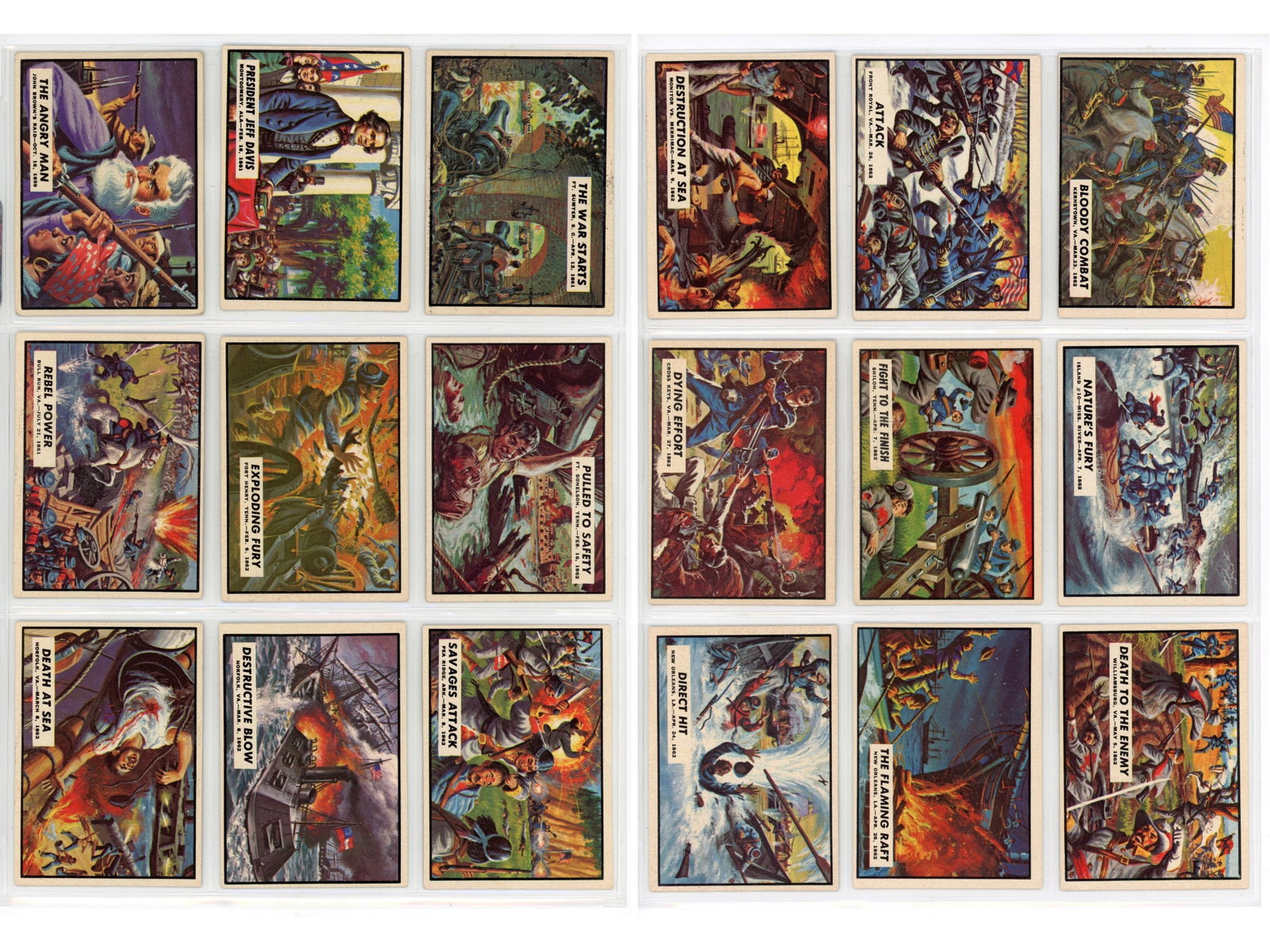 1962 Topps Civil War News Complete Set: Complete 1962 The Topps Company Civil War News set. 88 cards. Ungraded. Shipping: Weiss Auctions offers full-service, in-house shipping for nearly all items in this auction. For a shipping quote, plea