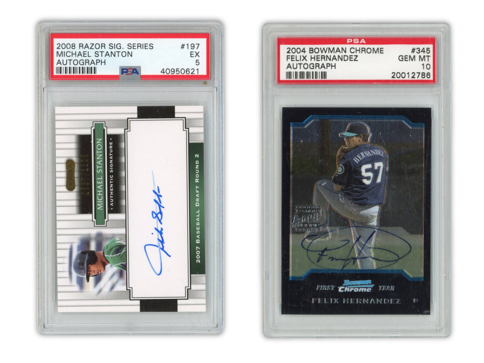 (4) Signed PSA Graded Baseball Cards - 2