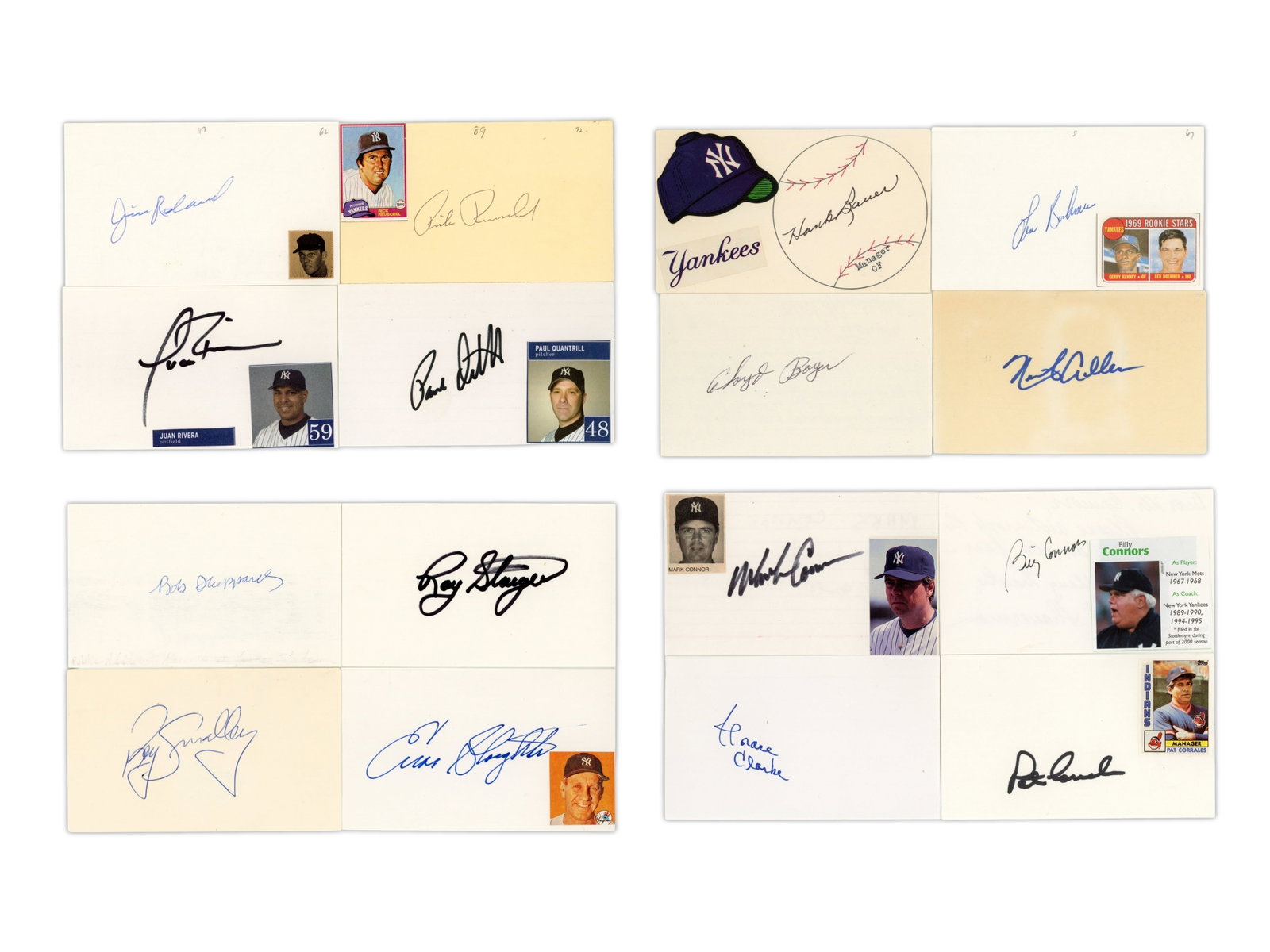 (500+) Yankees Signed Index Cards: Large group of more than 500 index cards signed by New York Yankees players from the 1950s through the 1980s. Majority are lesser-known or role players from the era. While we make every effort to