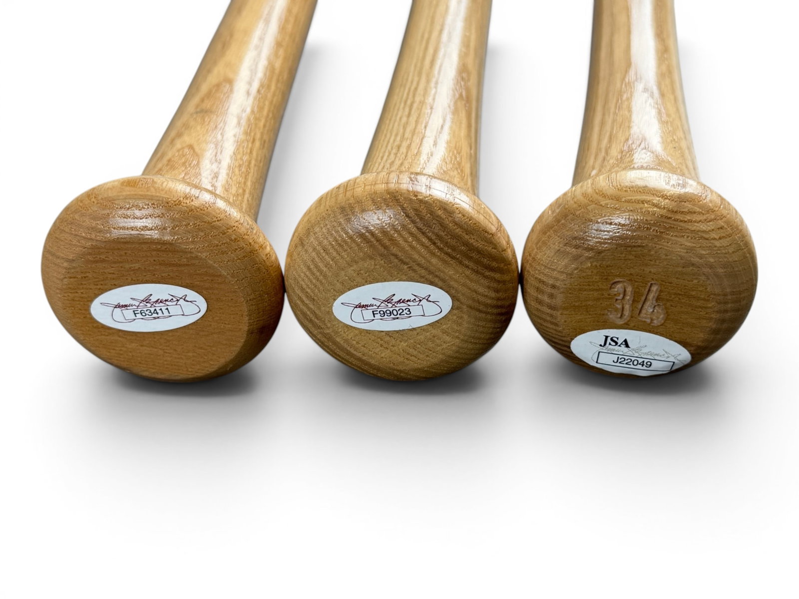 (3) HOF Signed Full Size Bats - JSA - 3