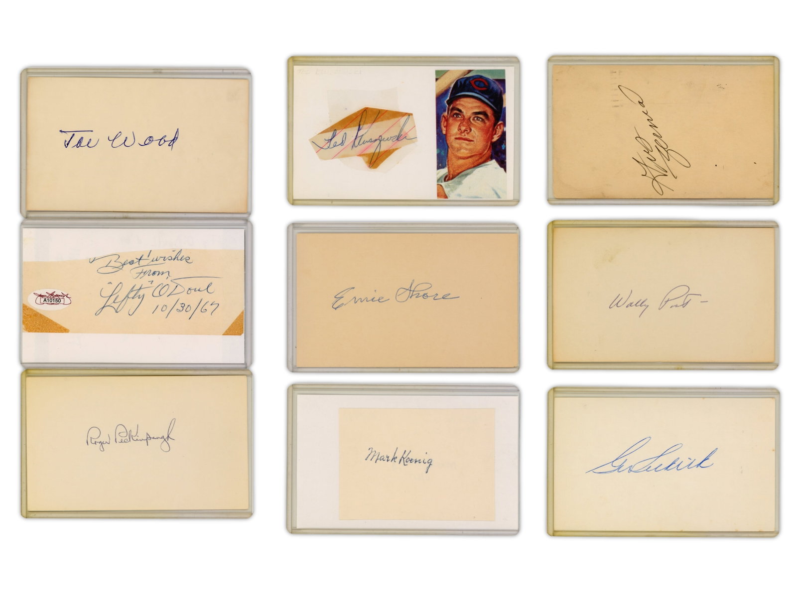(75) Signed Baseball Cuts & Index Cards (1 of 4)