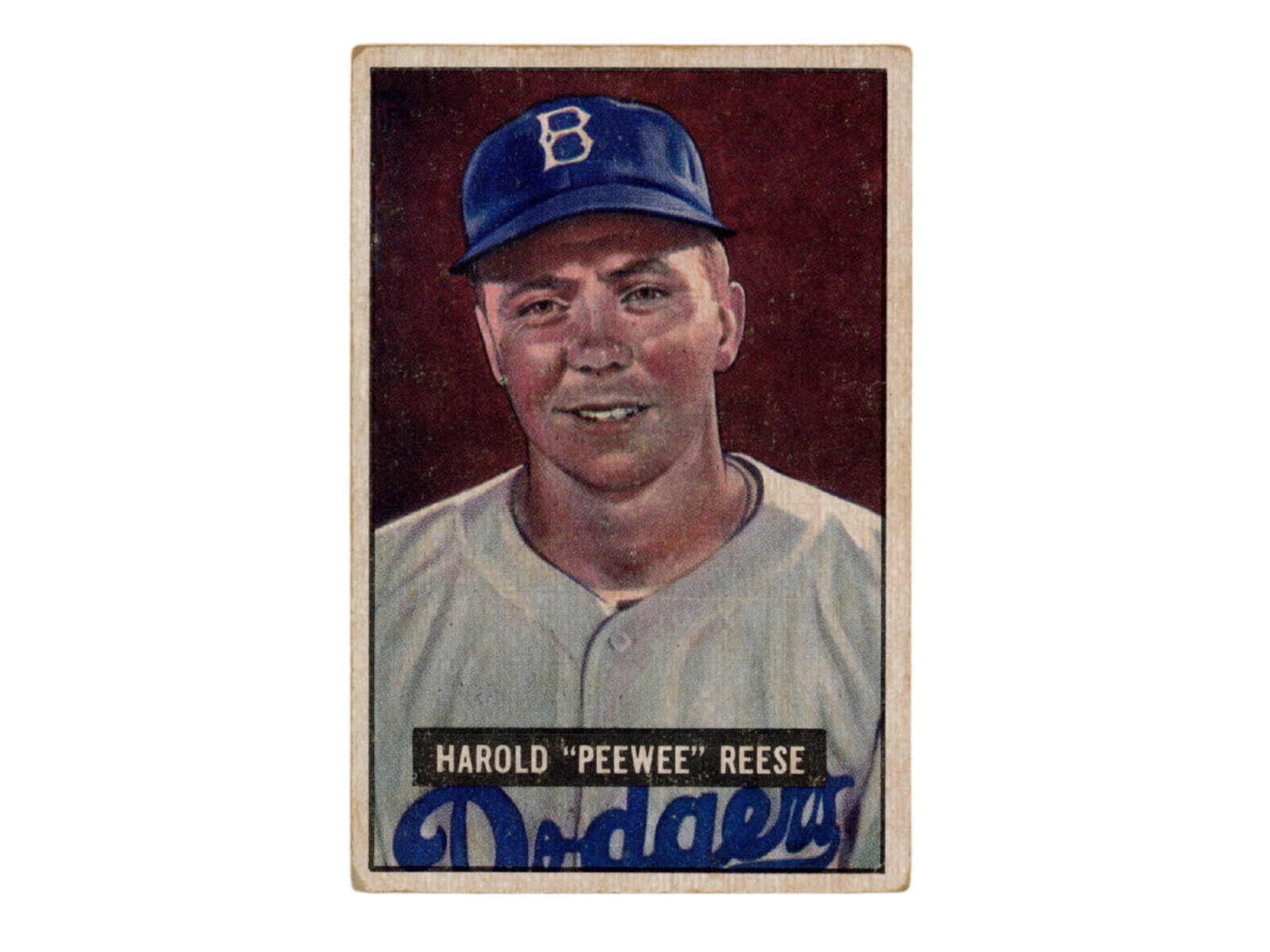 1951 Bowman #80 Pee Wee Reese: 1951 Bowman #80 Pee Wee Reese. Classic post-war issue of the Hall of Fame Brooklyn Dodgers shortstop. Ungraded. Please see scans for condition. Shipping: Weiss Auctions offers full-service, in-house s