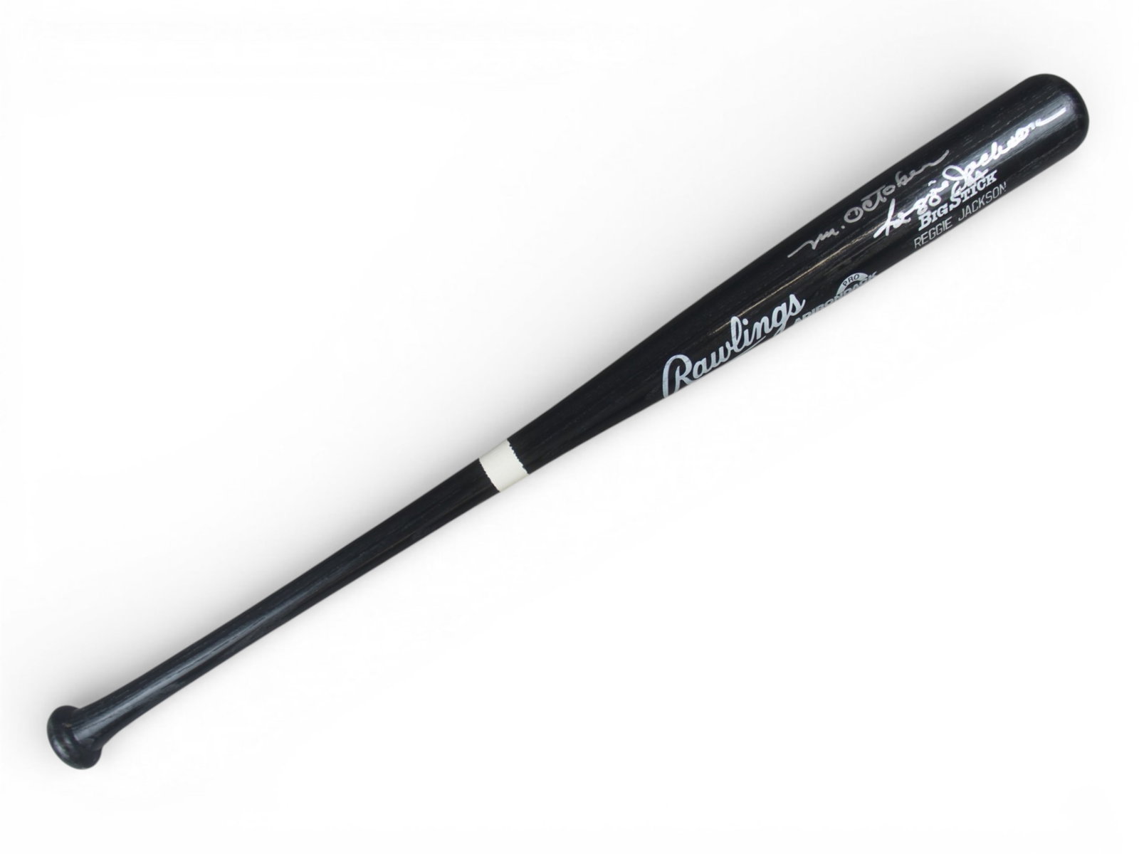 Reggie Jackson Mr. October Signed Rawlings Bat: Offered is a Rawlings Adirondack Pro Ring Big Stick Model Bat, signed by Reggie Jackson. Above his signature, features the inscription "Mr. October". Signed in silver sharpie. No COA present. Buyer ha