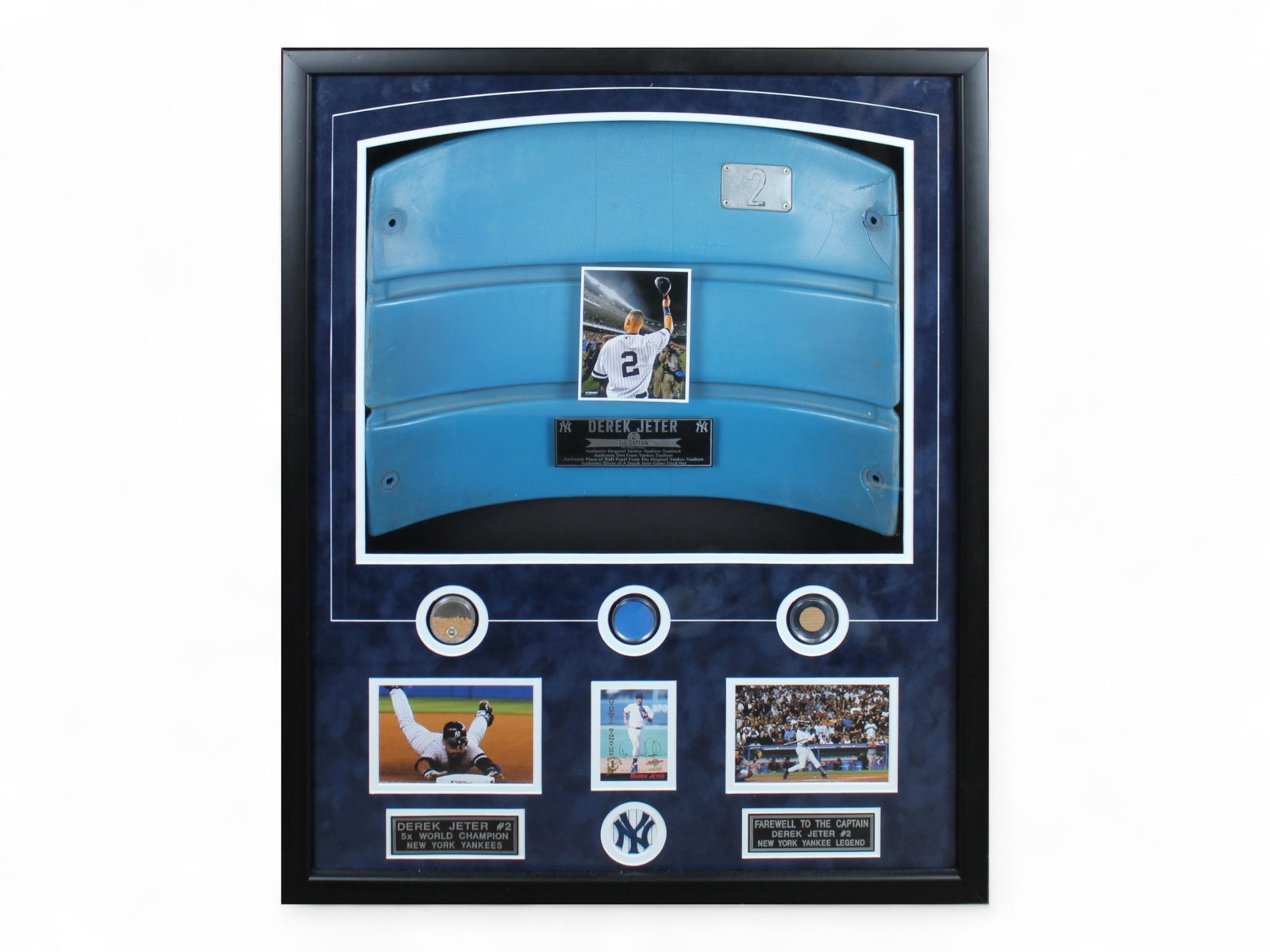 Derek Jeter Signed Card & Shadow Box Display: Offered is a wonderful Derek Jeter shadow box display. Includes 1994 Signatures Rookies Derek Jeter #35 card, hand signed by Jeter along with limited edition #1687/8650. The edition number is slightly