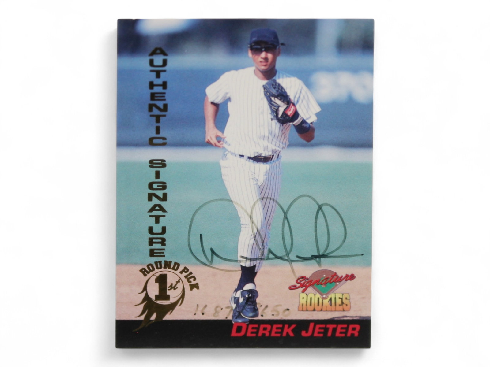 Derek Jeter Signed Card & Shadow Box Display - 2