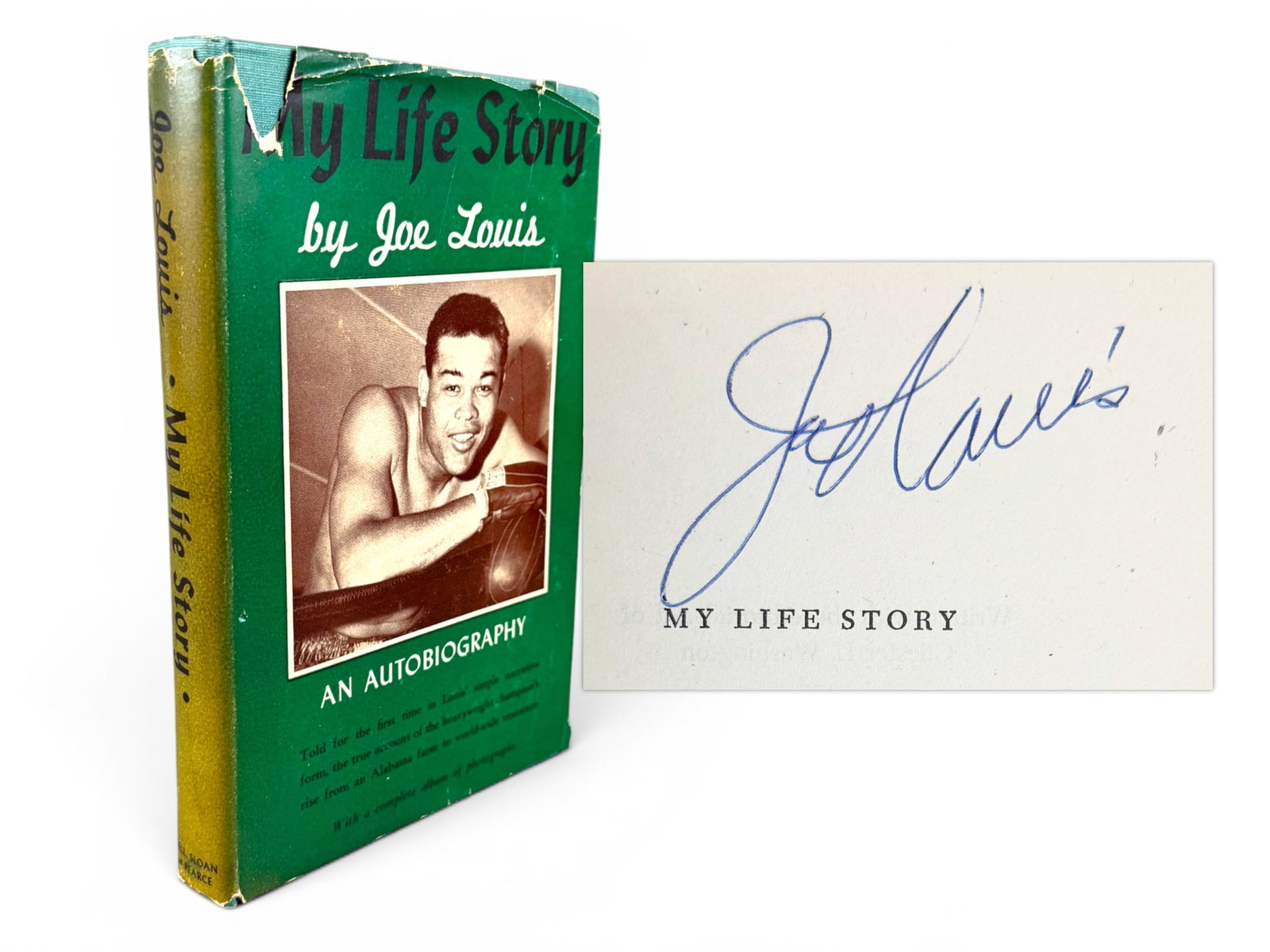 Joe Louis - My Life Story (Signed, 1947): Joe Louis. My Life Story: An Autobiography. First edition. New York, 1947. In a rough dust jacket. Signed by Louis on the half-title page. A desirable signed autobiography from one of boxing's most ic