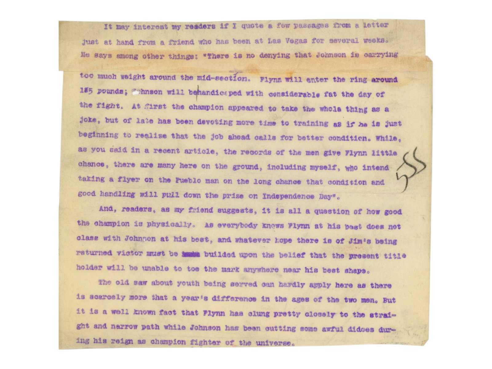 James J. Corbett Signed Manuscript - JSA - 12