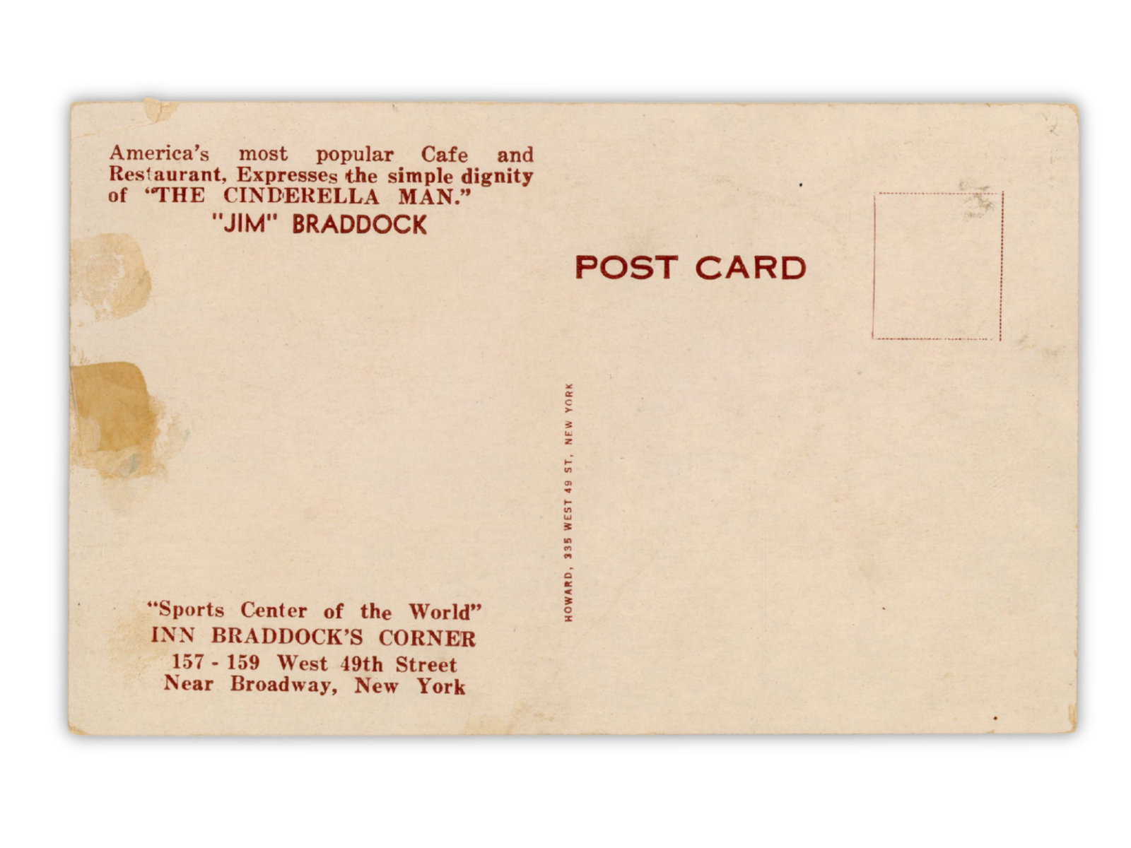 James J. Braddock Signed Postcard - 2