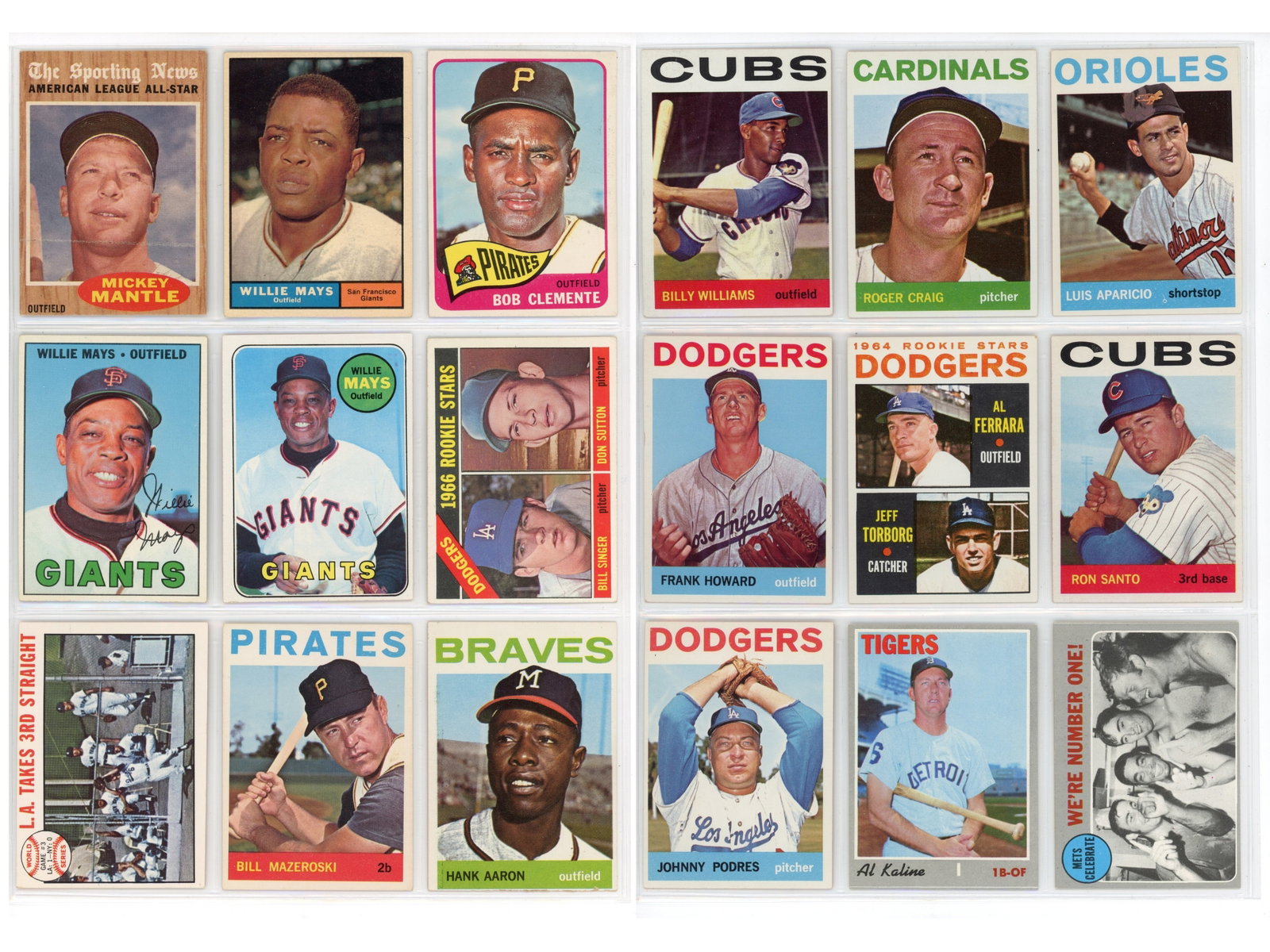 Vintage Baseball Card & Ephemera Group: Vintage baseball collection including approximately 40 cards along with additional items such as a 1962 Mickey Mantle Baseball Batting Tips publication. Cards range from the 1940s through the 1970s, o