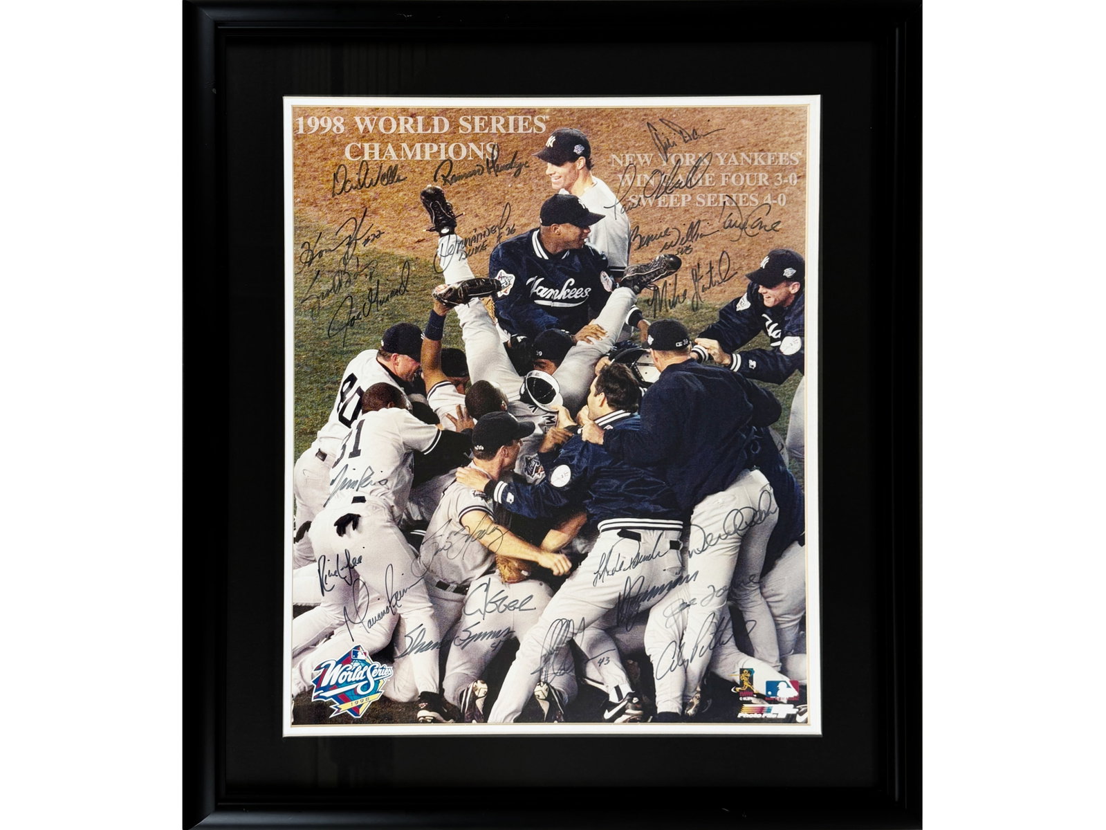 1998 NY Yankees Team Signed Photo: Offered is a 1998 New York Yankees team signed photo featuring approx. 23 signatures, highlighted by: Derek Jeter, David Wells, Paul O'Neill, Bernie Williams, David Cone, Joe Torre, Orlando Hernandez,