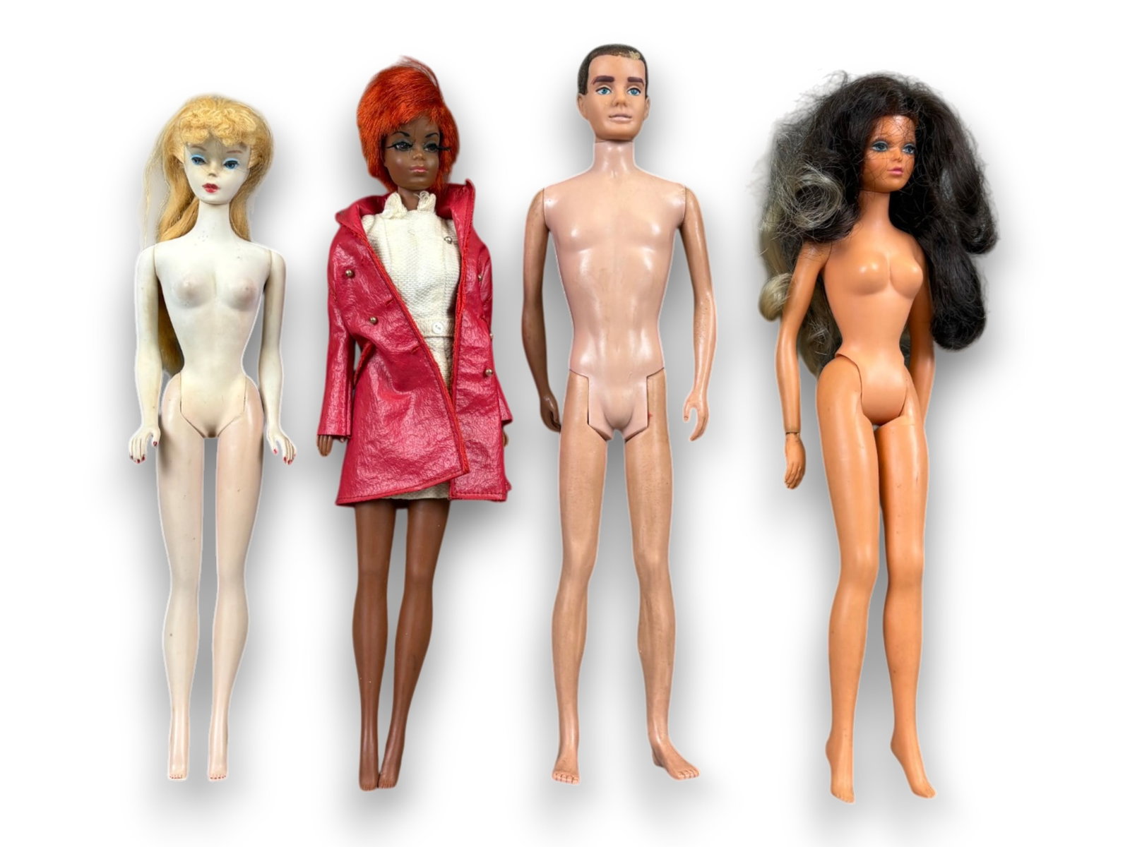 (4) Fashion Dolls: Group including No. 2 Barbie, Julia, No. 1 Ken, and Tuesday Taylor. Shipping: Weiss Auctions offers full-service, in-house shipping for nearly all items in this auction. For a shipping quote, please c