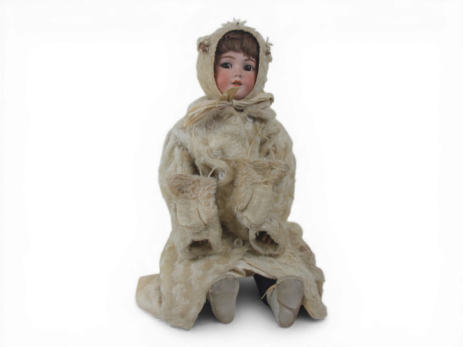 S&H 2149 "Santa" Bisque Doll: 32 inch Simon & Halbig bisque socket head on fully jointed composition and wood body. Nice costume. Circa 1900. Shipping: Weiss Auctions offers full-service, in-house shipping for nearly all items in 