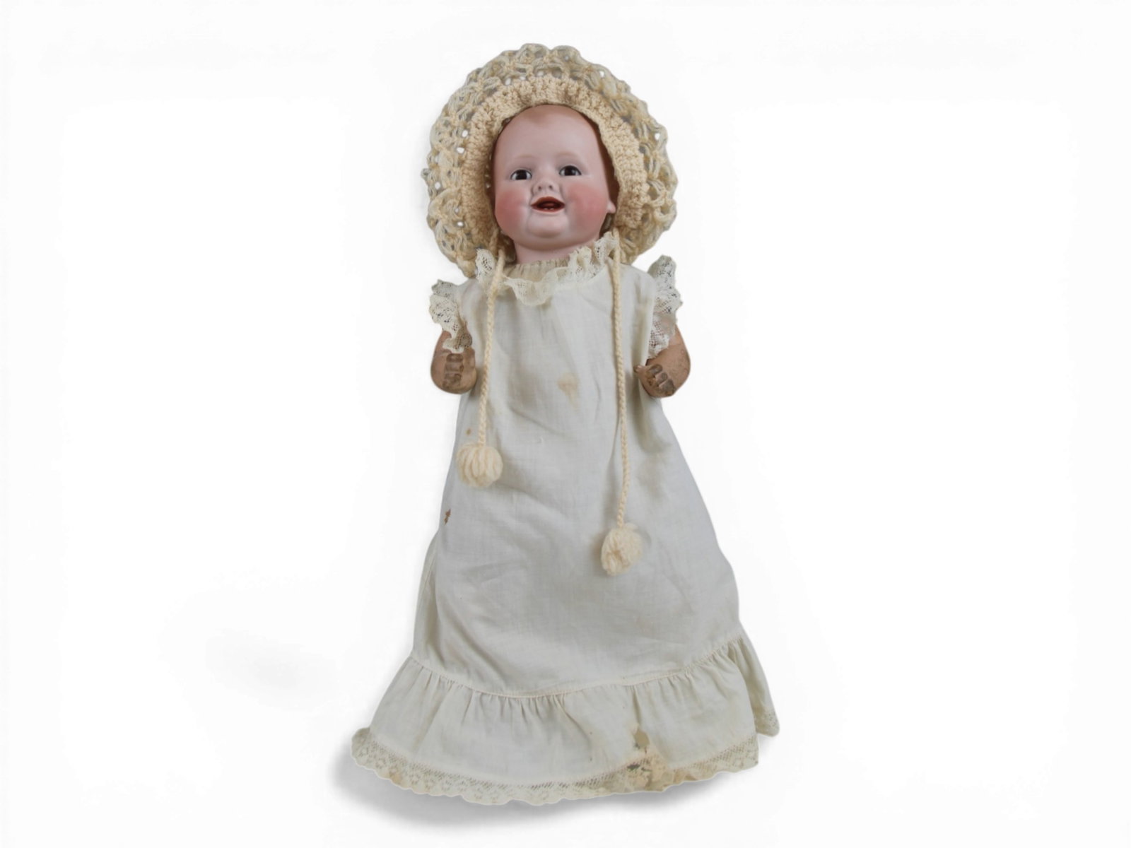 Georgene Averill Bonnie Babe Doll: 13.5 inch bisque flange head on cloth and composition body. Circa 1926. Shipping: Weiss Auctions offers full-service, in-house shipping for nearly all items in this auction. For a shipping quote,