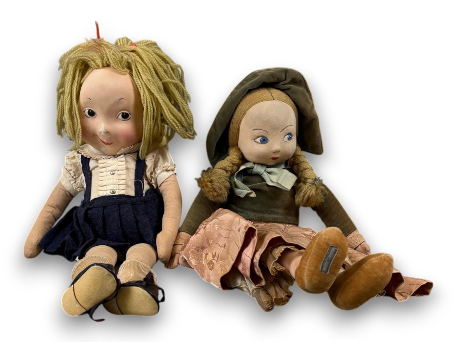 (2) Vintage Cloth Character Dolls: Norah Wellings 21 inch Bo Peep, circa 1936, and a 22 inch Eloise doll, circa 1957. Shipping: Weiss Auctions offers full-service, in-house shipping for nearly all items in this auction. For a shipping