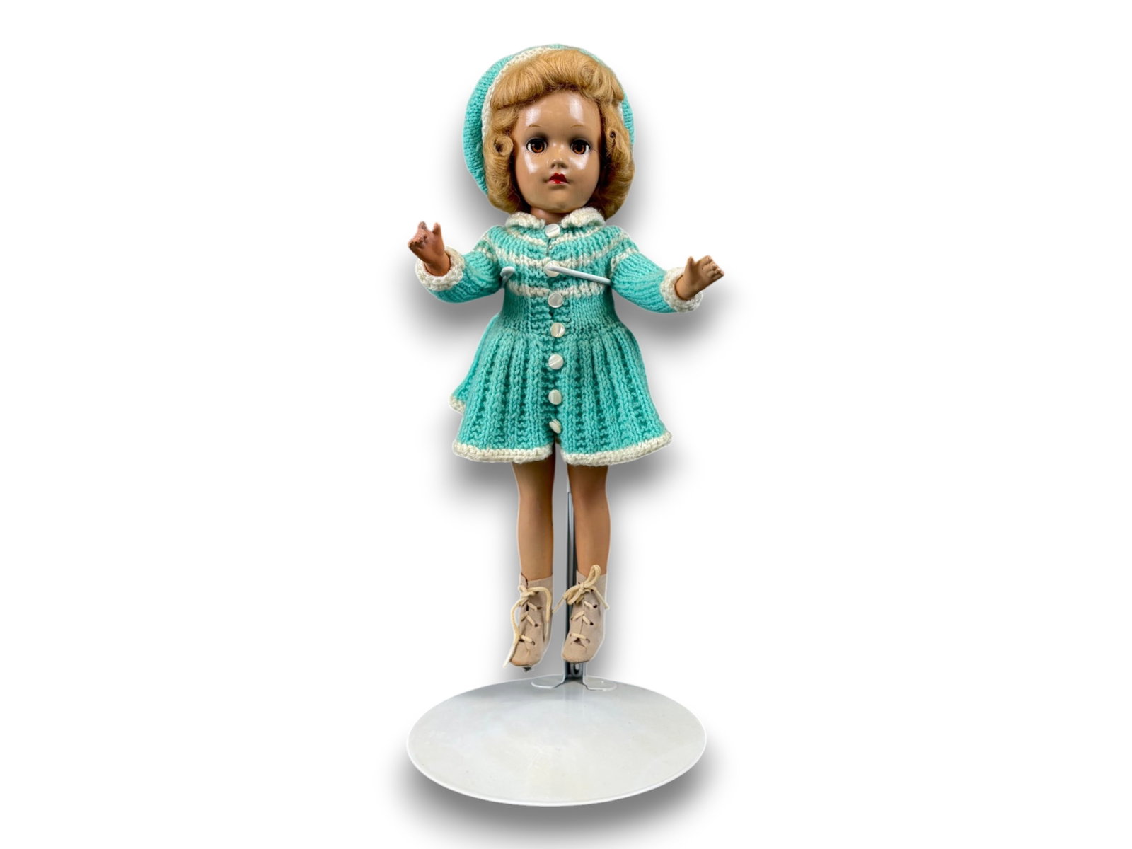 Mary Hoyer Doll: 14 inch composition doll with mohair wig, redressed in handmade costume. Circa 1940s. Shipping: Weiss Auctions offers full-service, in-house shipping for nearly all items in this auction. For a shippi