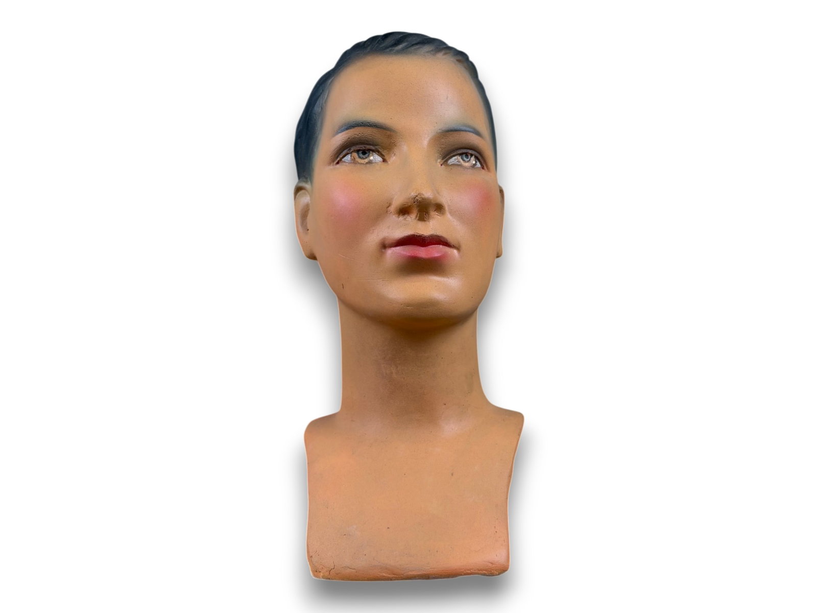 Art Deco Gentleman Display Head: 14.5 inch plaster gentleman mannequin display head. Circa 1930s. Shipping: Weiss Auctions offers full-service, in-house shipping for nearly all items in this auction. For a shipping quote, please cont
