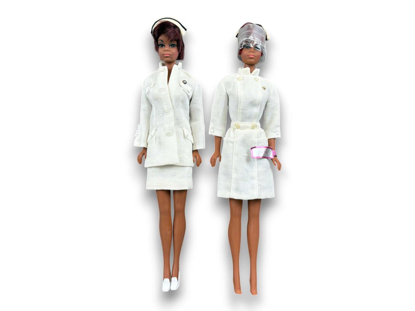 (2) Vintage Mattel Julia #1127 Twist N Turn Dolls: Offered are (2) Vintage 1969 & 1970 Julia Dolls by Mattel. #1127 Twist and Turn body. One doll is the 1st year doll wearing 2 piece uniform, the other is 2nd year doll wearing 1 piece uniform along