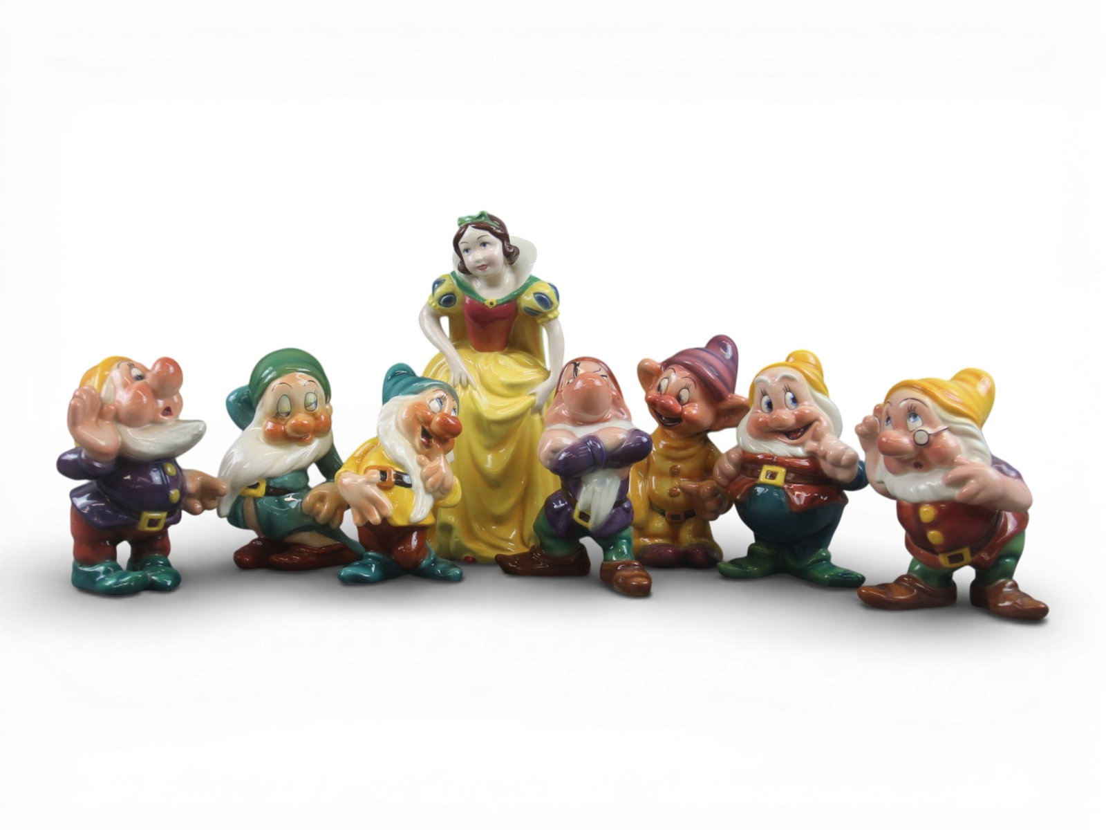 Zaccagnini. Snow White and the Seven Dwarfs.: Snow White is 7" tall and Dwarfs 4" tall. Very tiny paint chip in Snow White's Skirt. Shipping: Weiss Auctions offers full-service, in-house shipping for nearly all items in this auction. For a shippi